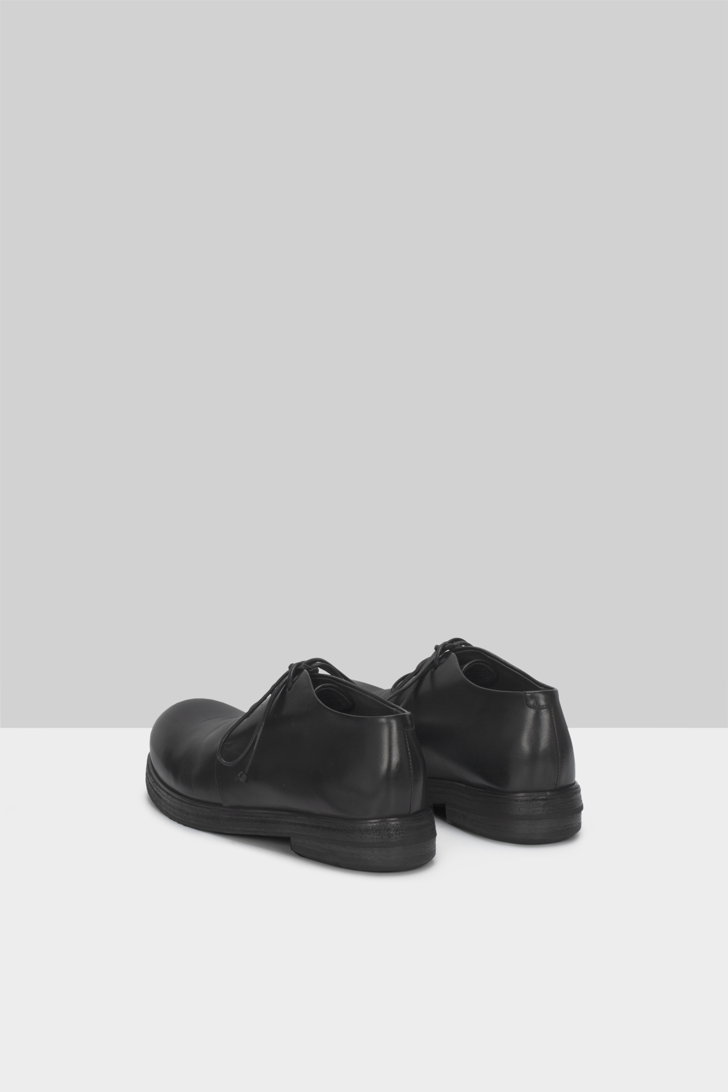 Zucca Zeppa Black Leather Derby Shoes