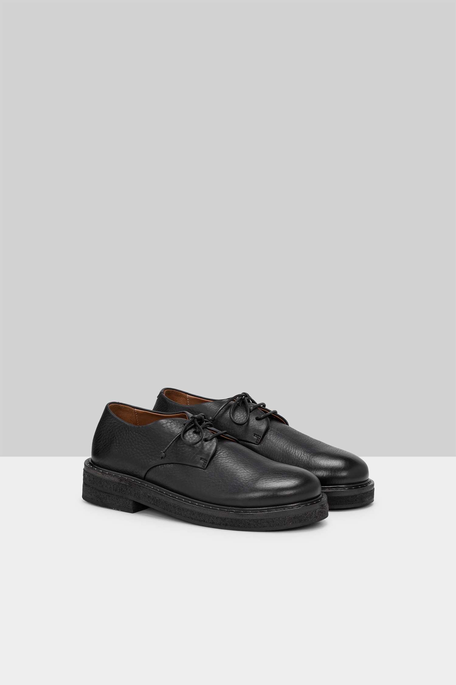 Parrucca Black Leather Derby Shoes