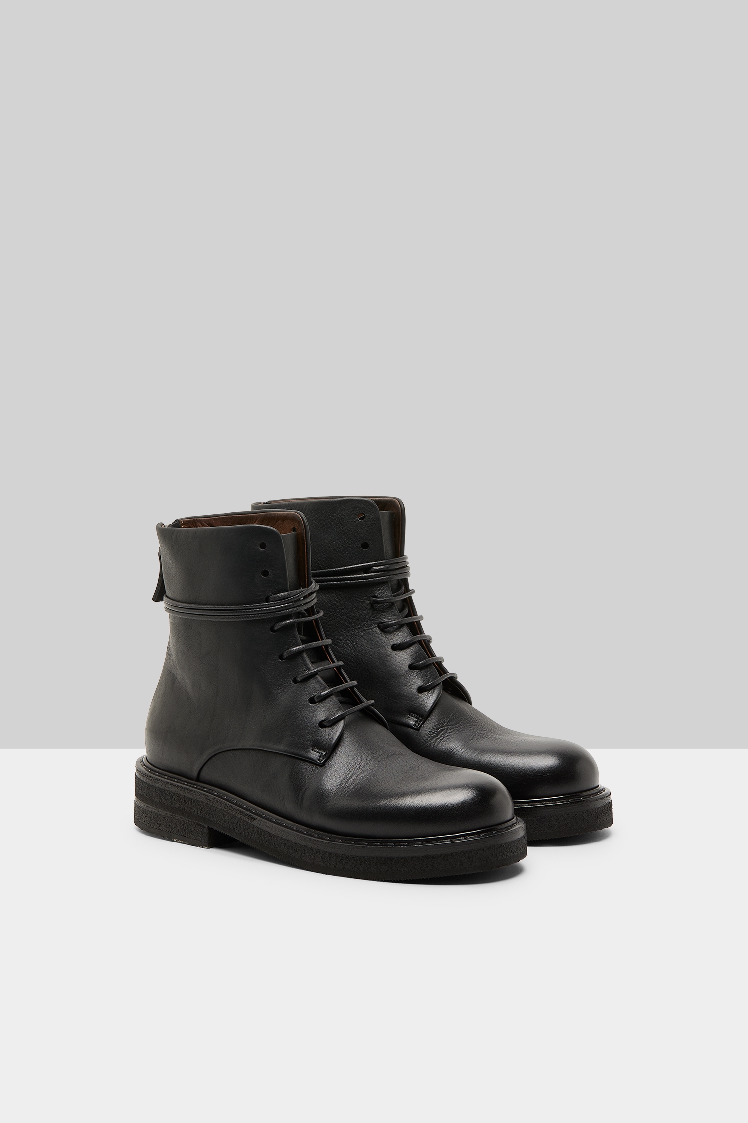 Parrucca Black Leather Combat Boots