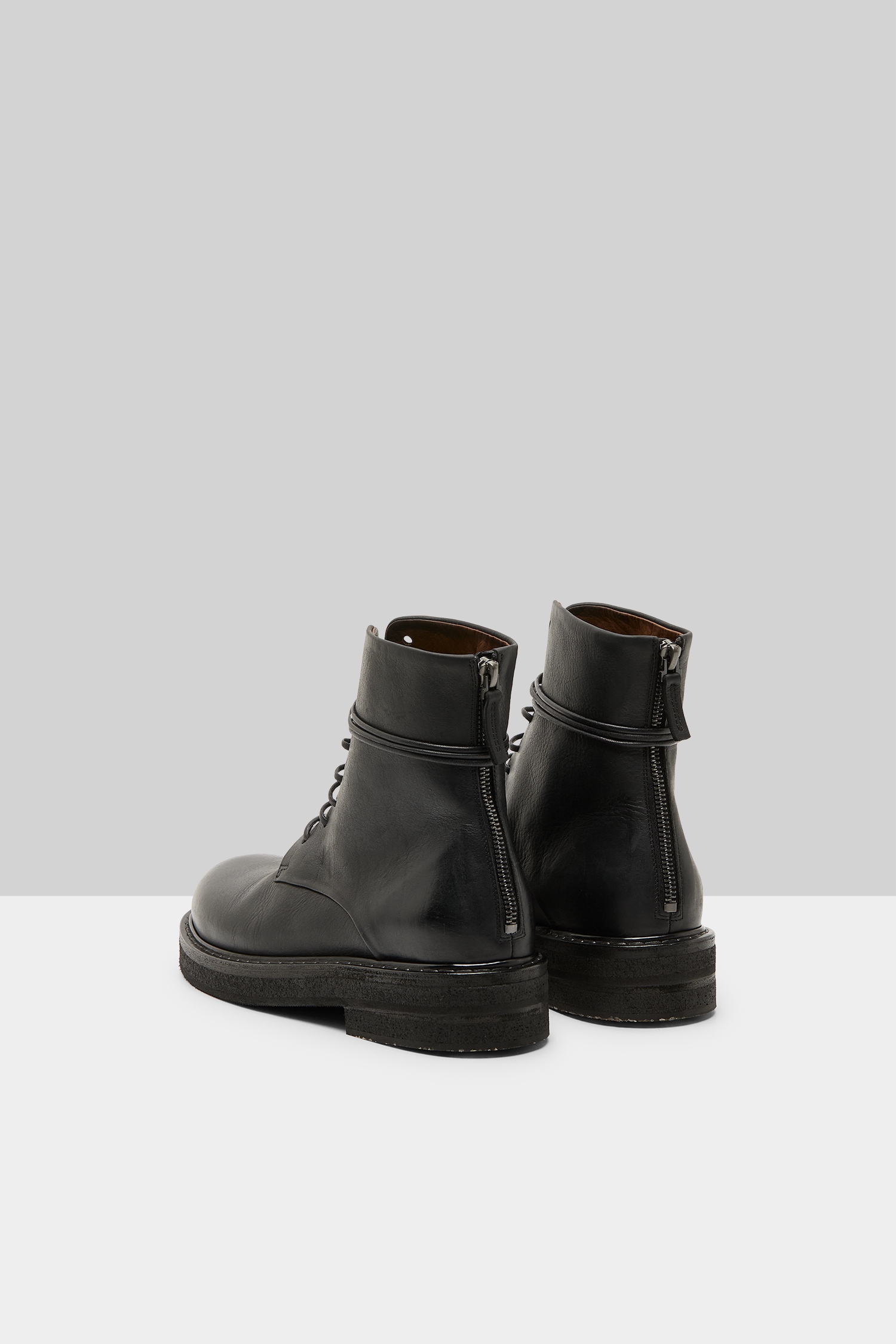 Parrucca Black Leather Combat Boots