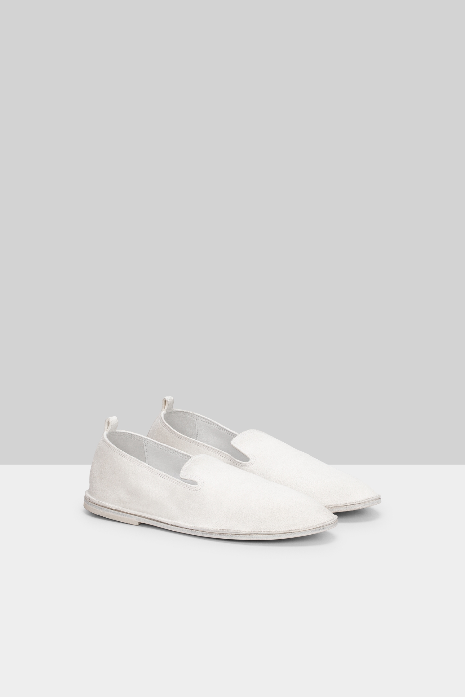 Strasacco Optical White Suede Slip On Shoes