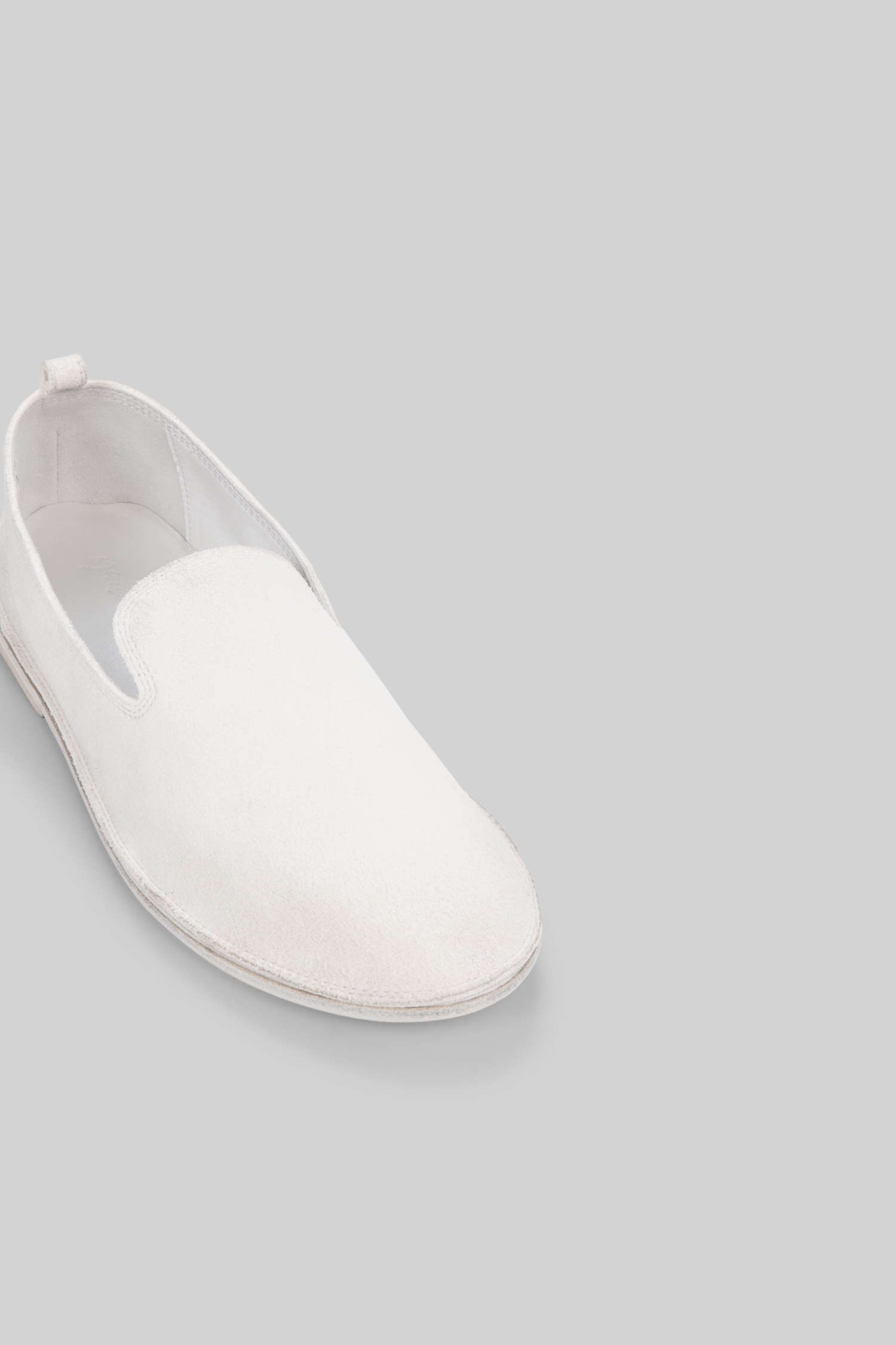 Strasacco Optical White Suede Slip On Shoes