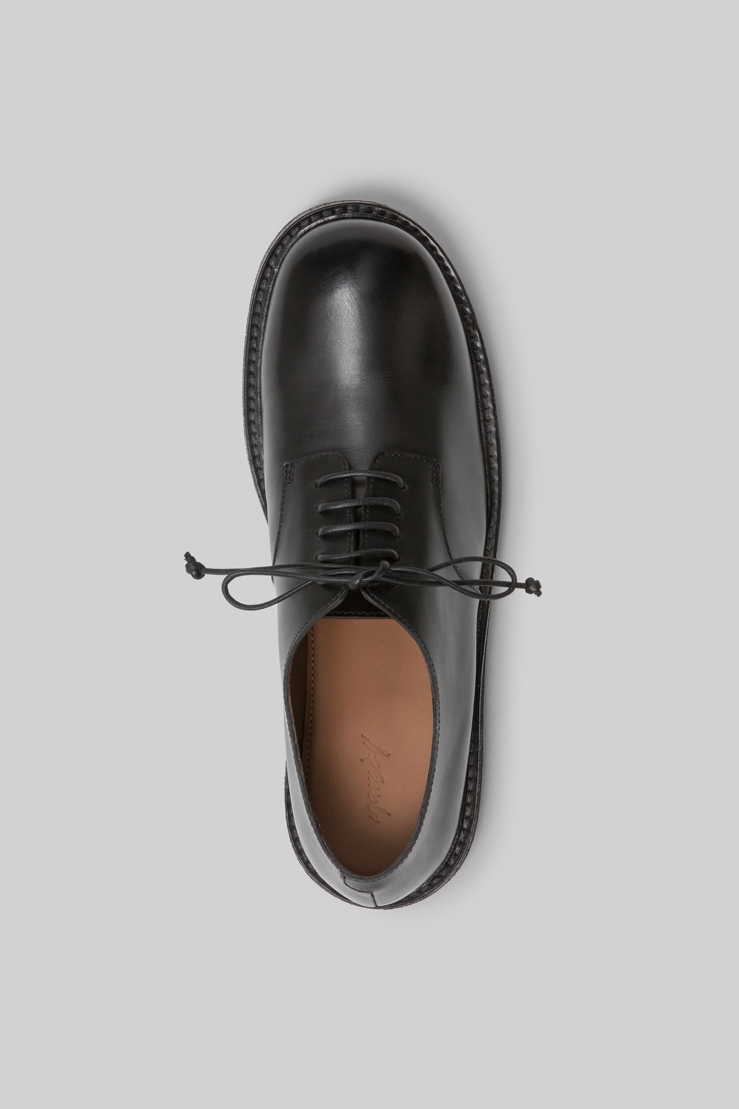 Nasello Black Leather Derby Shoes