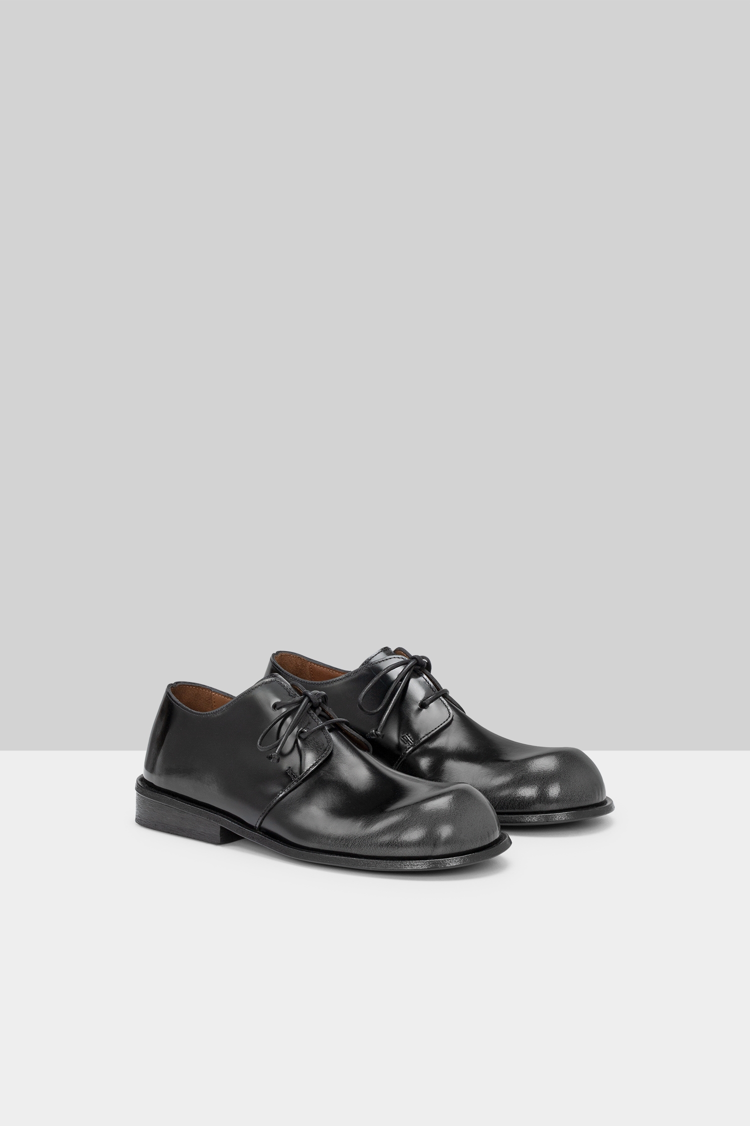 Muso Black-Lead Leather Derby Shoes