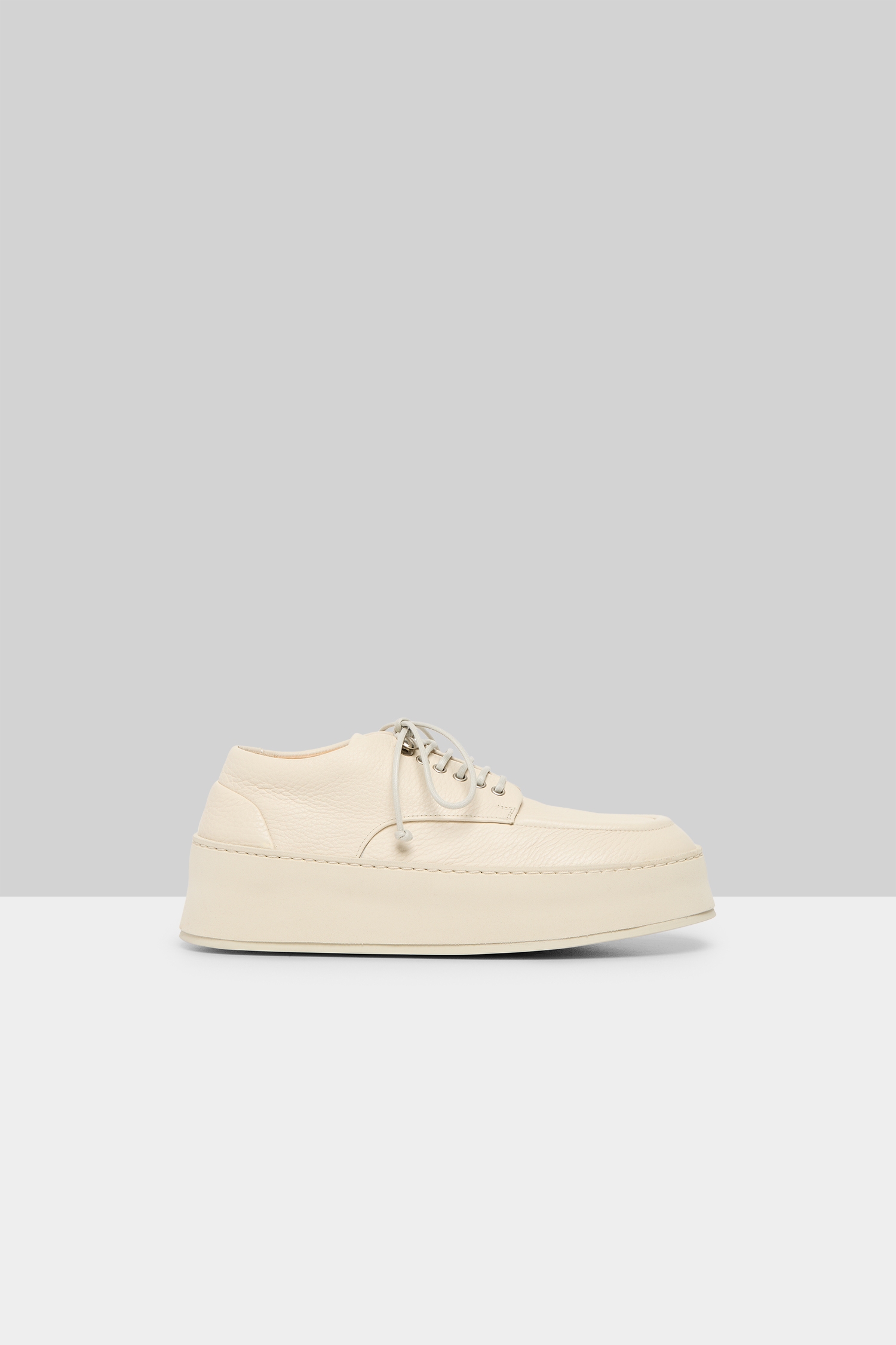 Cassapana Ivory Leather Derby Shoes
