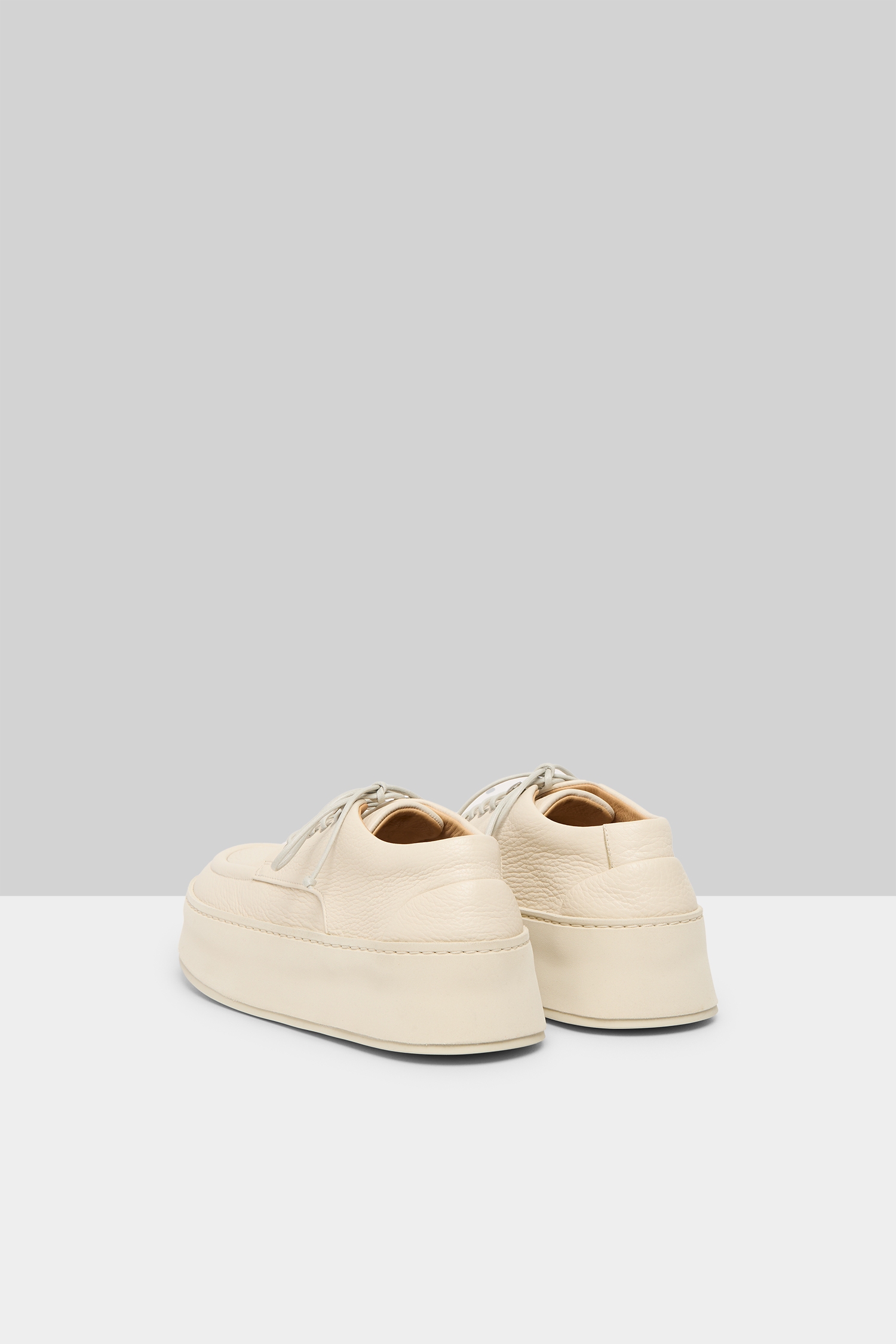 Cassapana Ivory Leather Derby Shoes