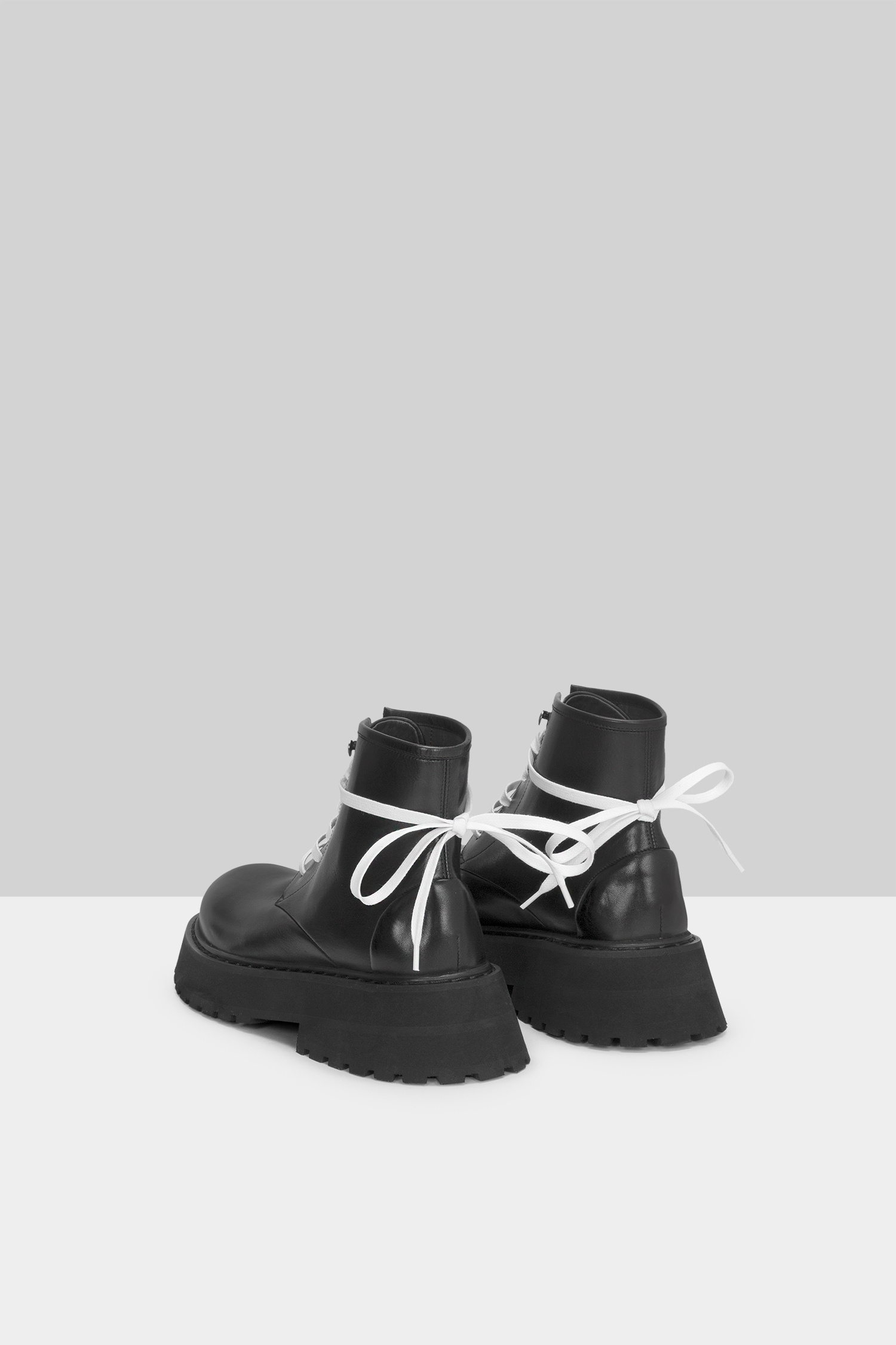Micarro Black Leather Ankle Boots