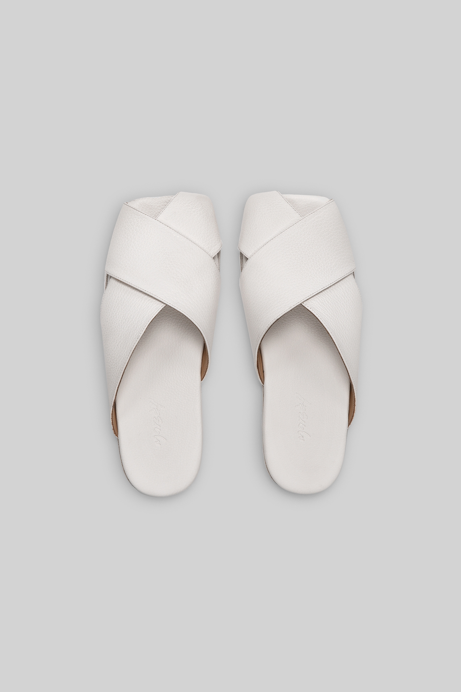 Spatola Optical White Leather Sandals