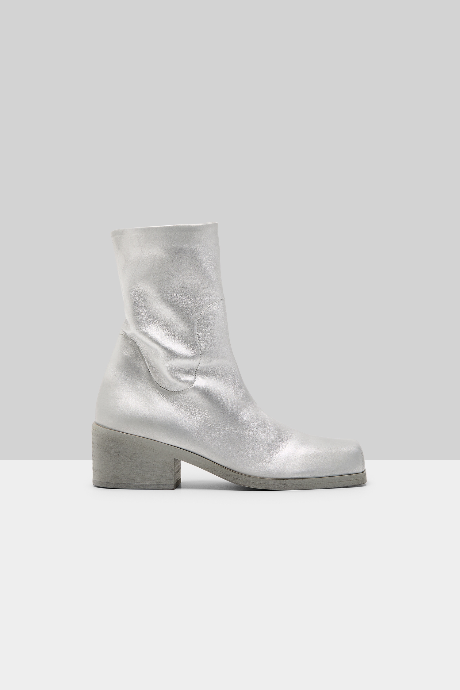 Cassello Silver Foil Ankle Boots