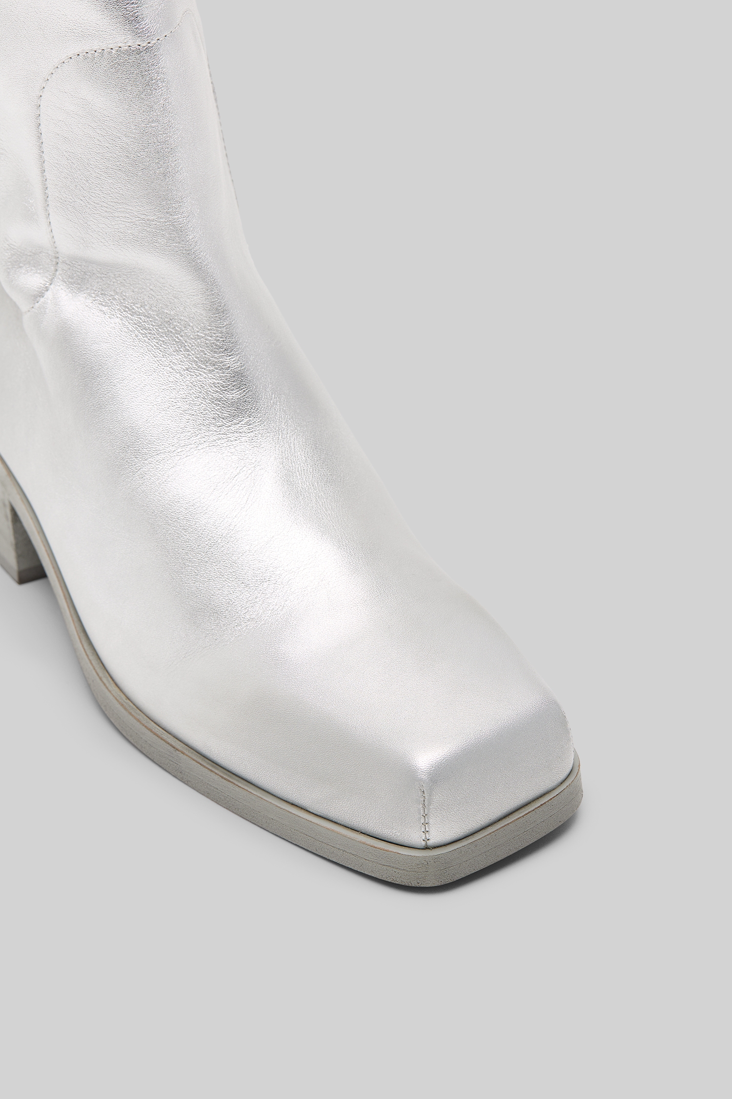 Cassello Silver Foil Ankle Boots