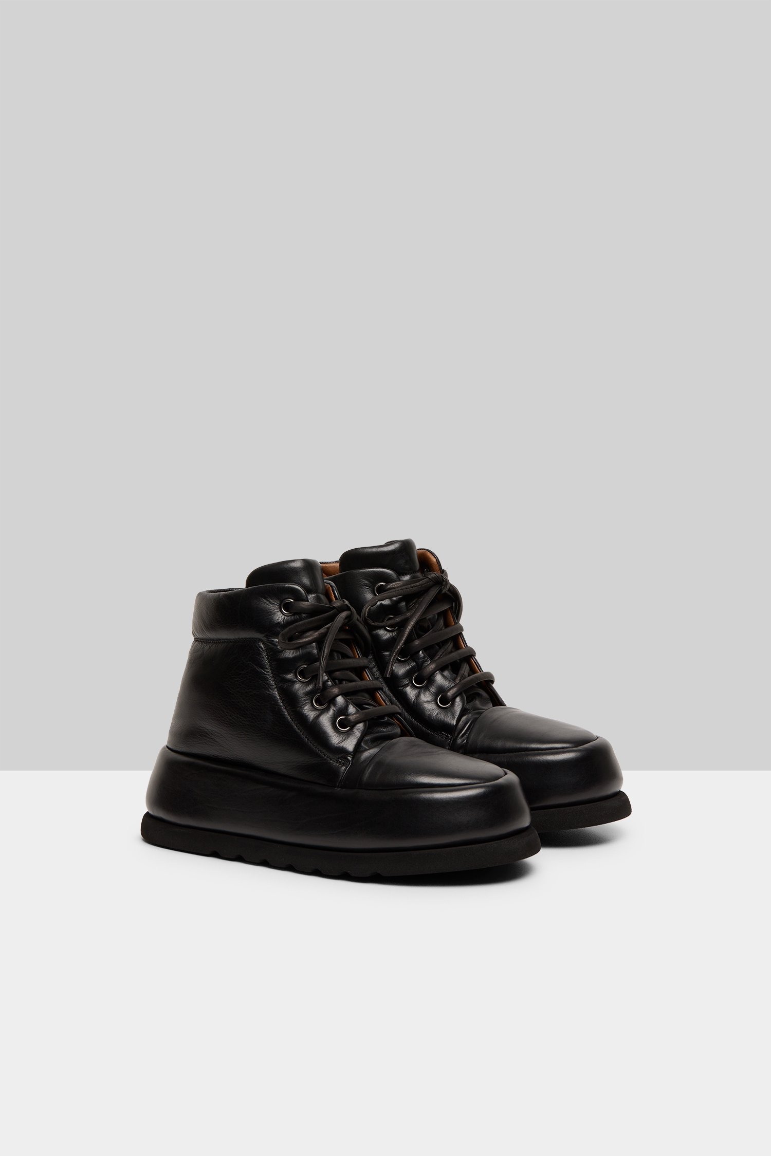 Bombo Black Leather Ankle Boots