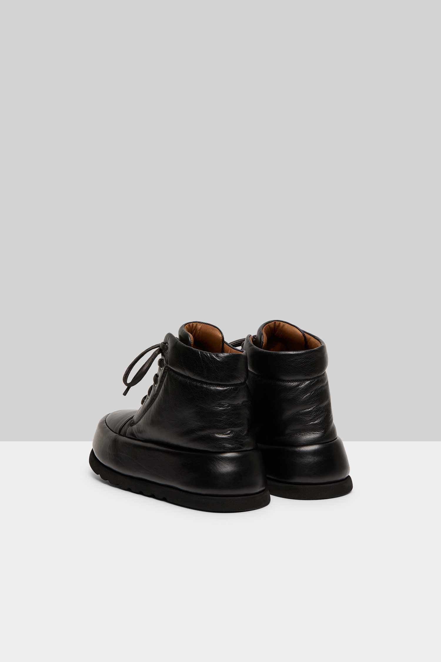 Bombo Black Leather Ankle Boots