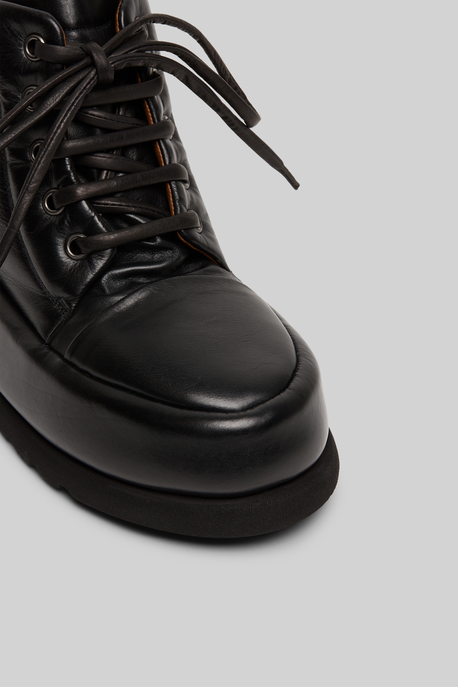 Bombo Black Leather Ankle Boots