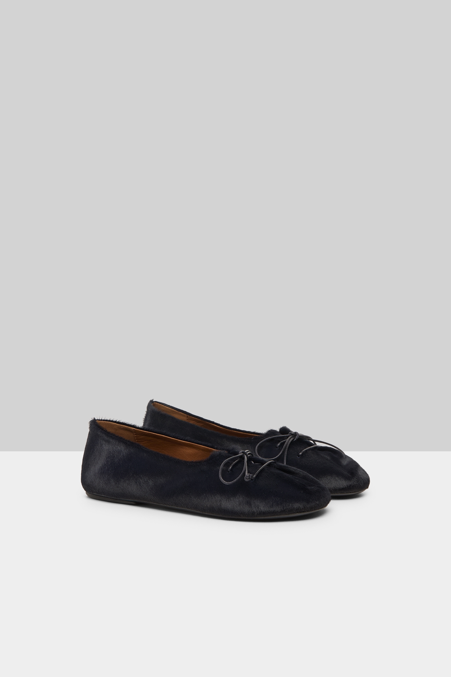 Girella Midnight Blue Leather Ballerina Shoes