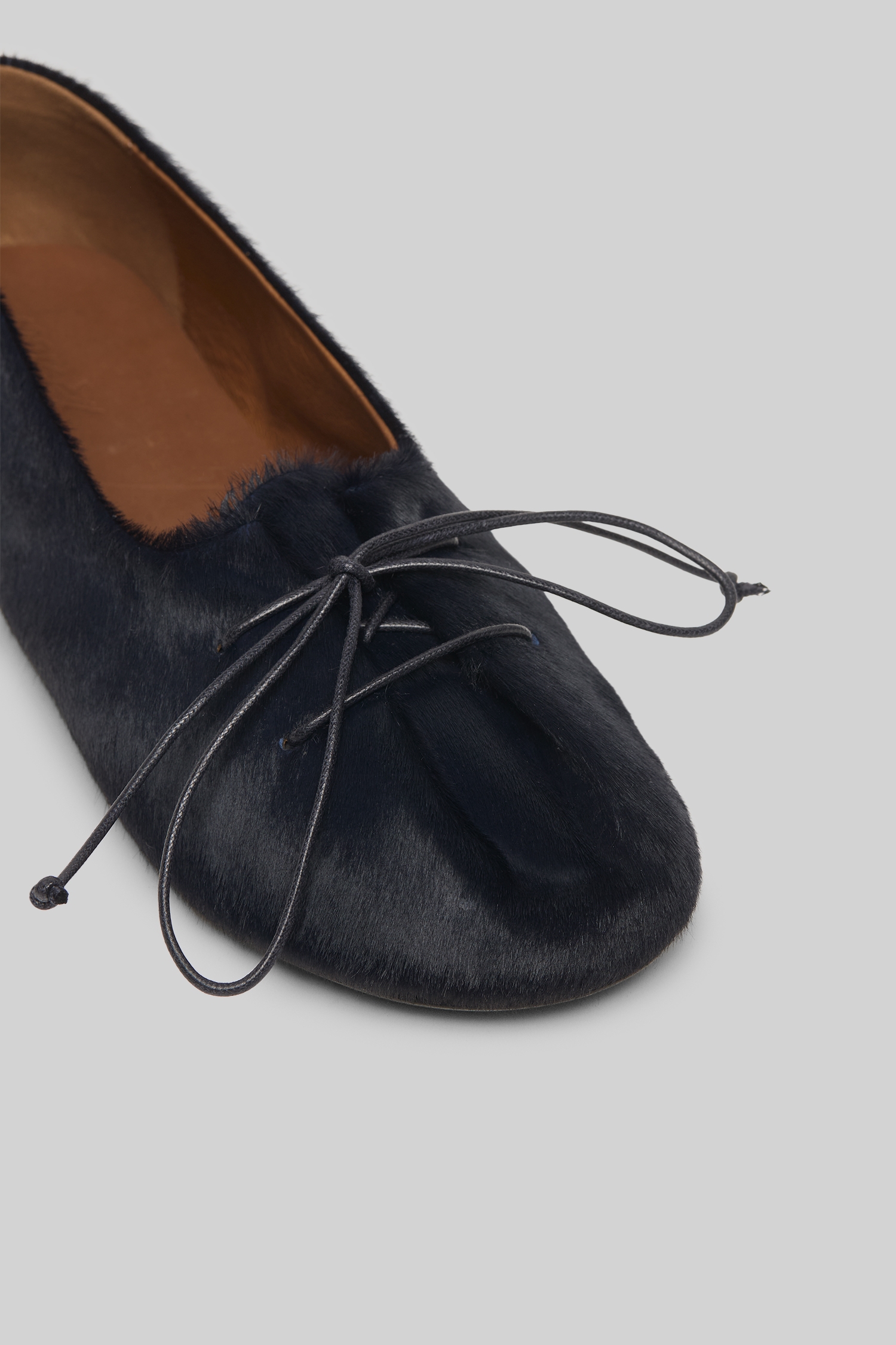 Girella Midnight Blue Leather Ballerina Shoes