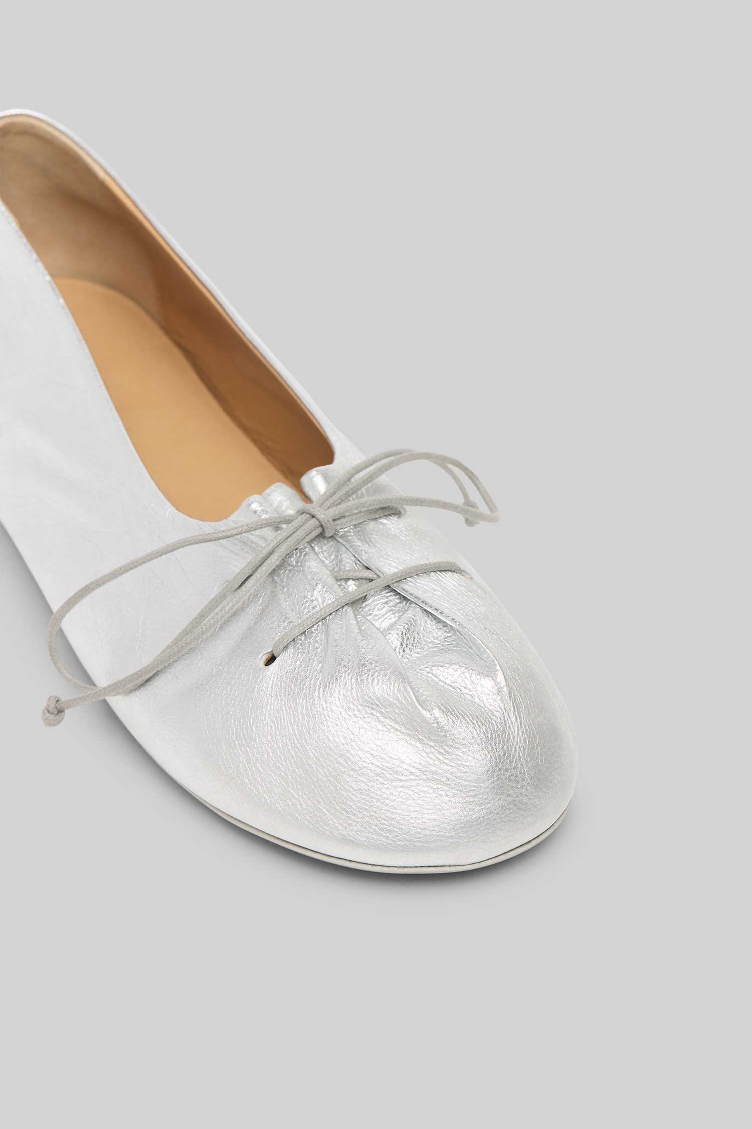 Girella Silver Foil Ballerina Shoes