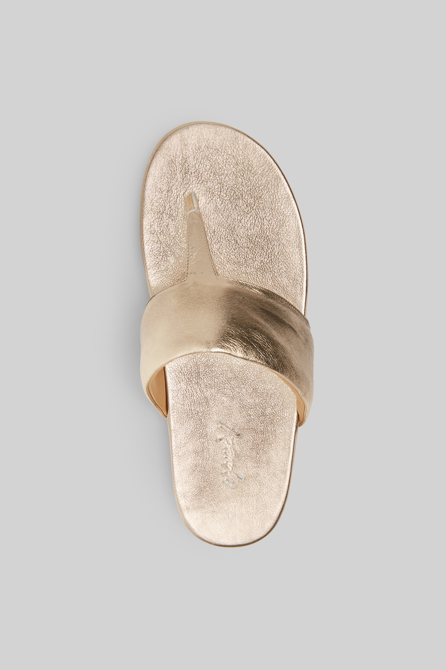 Spanciata Platinum Foil Thong Sandals