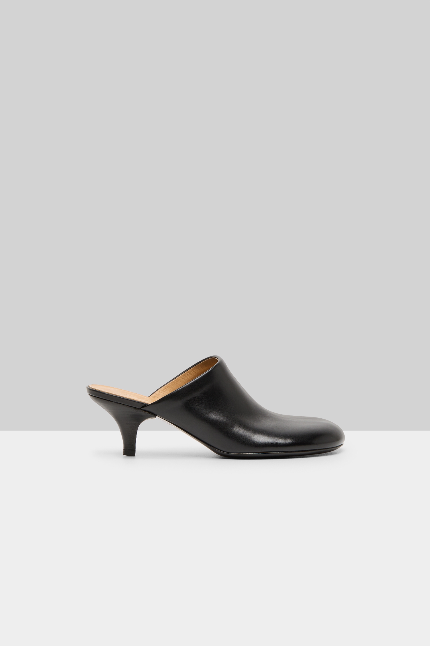 Spilla Black Leather Mule