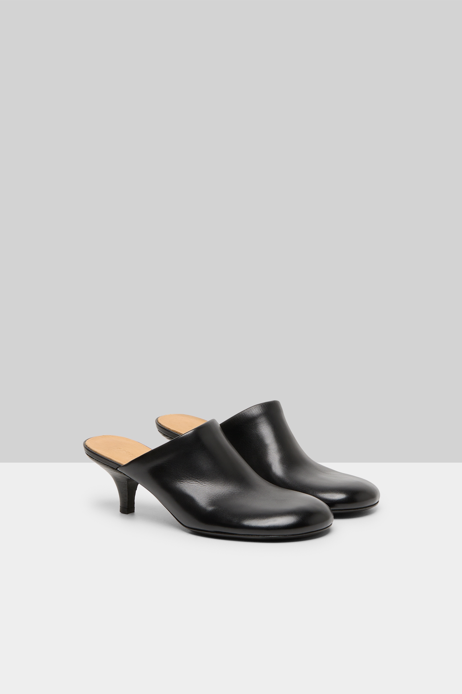 Spilla Black Leather Mule