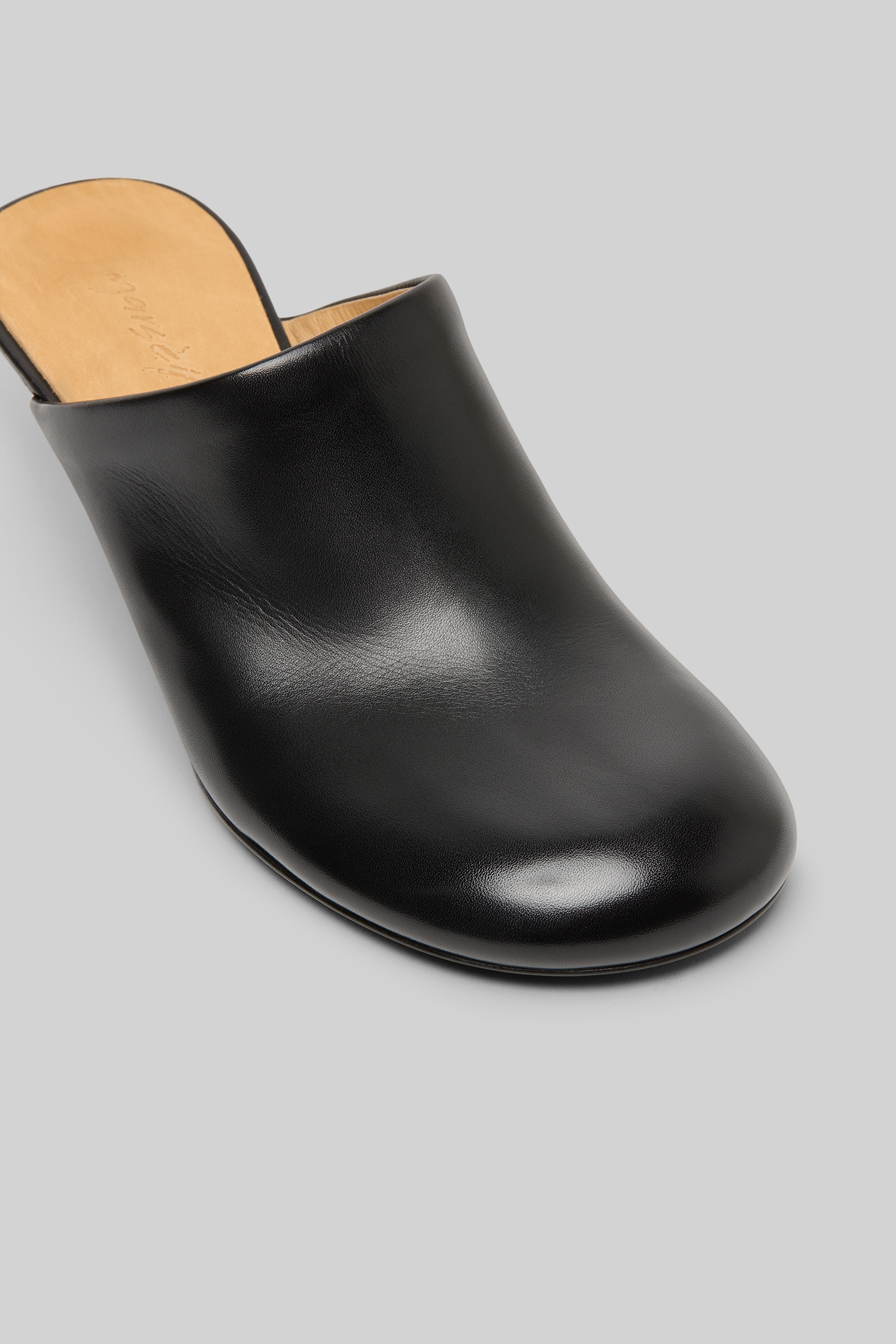 Spilla Black Leather Mule
