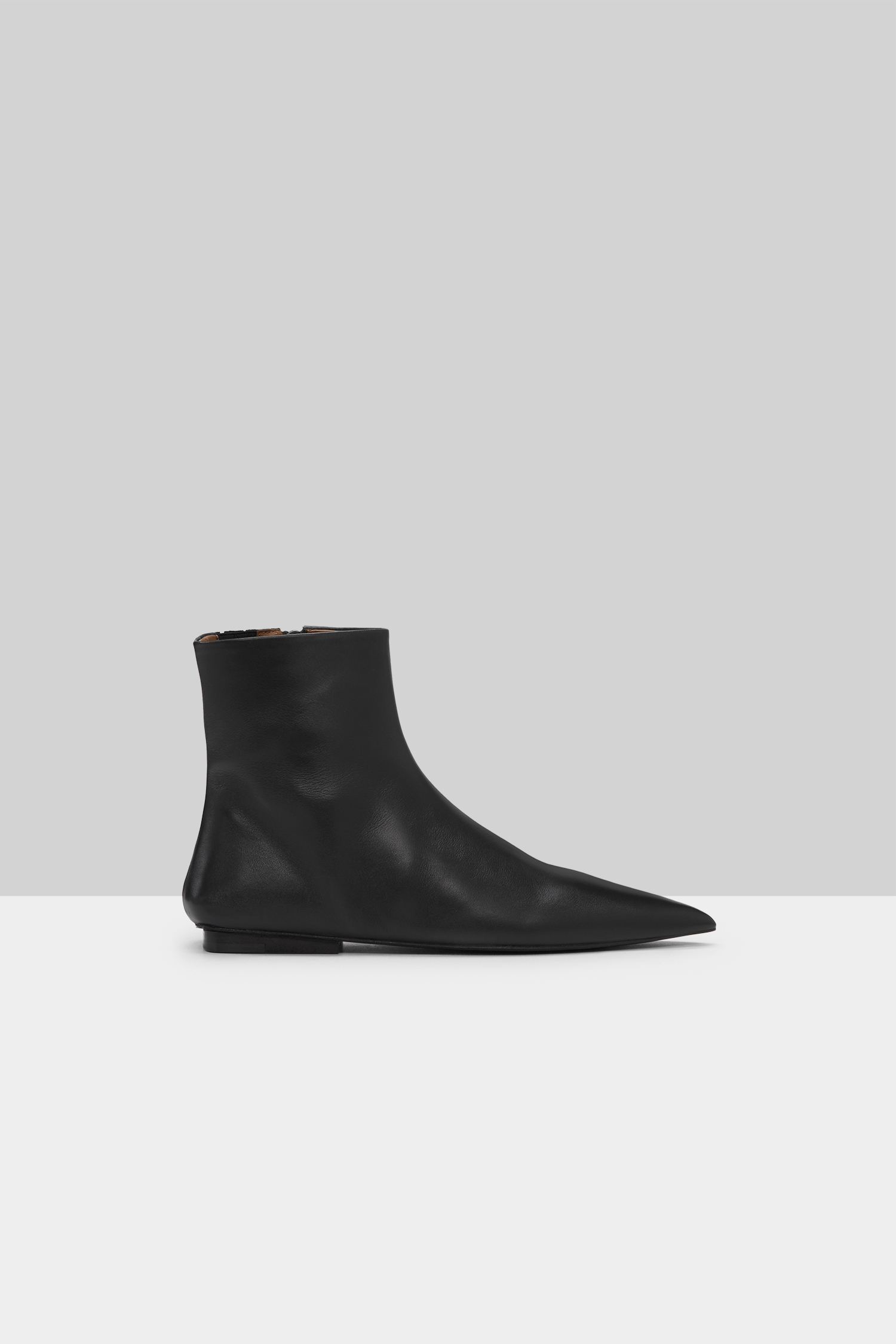 Ago Black Leather Ankle Boots