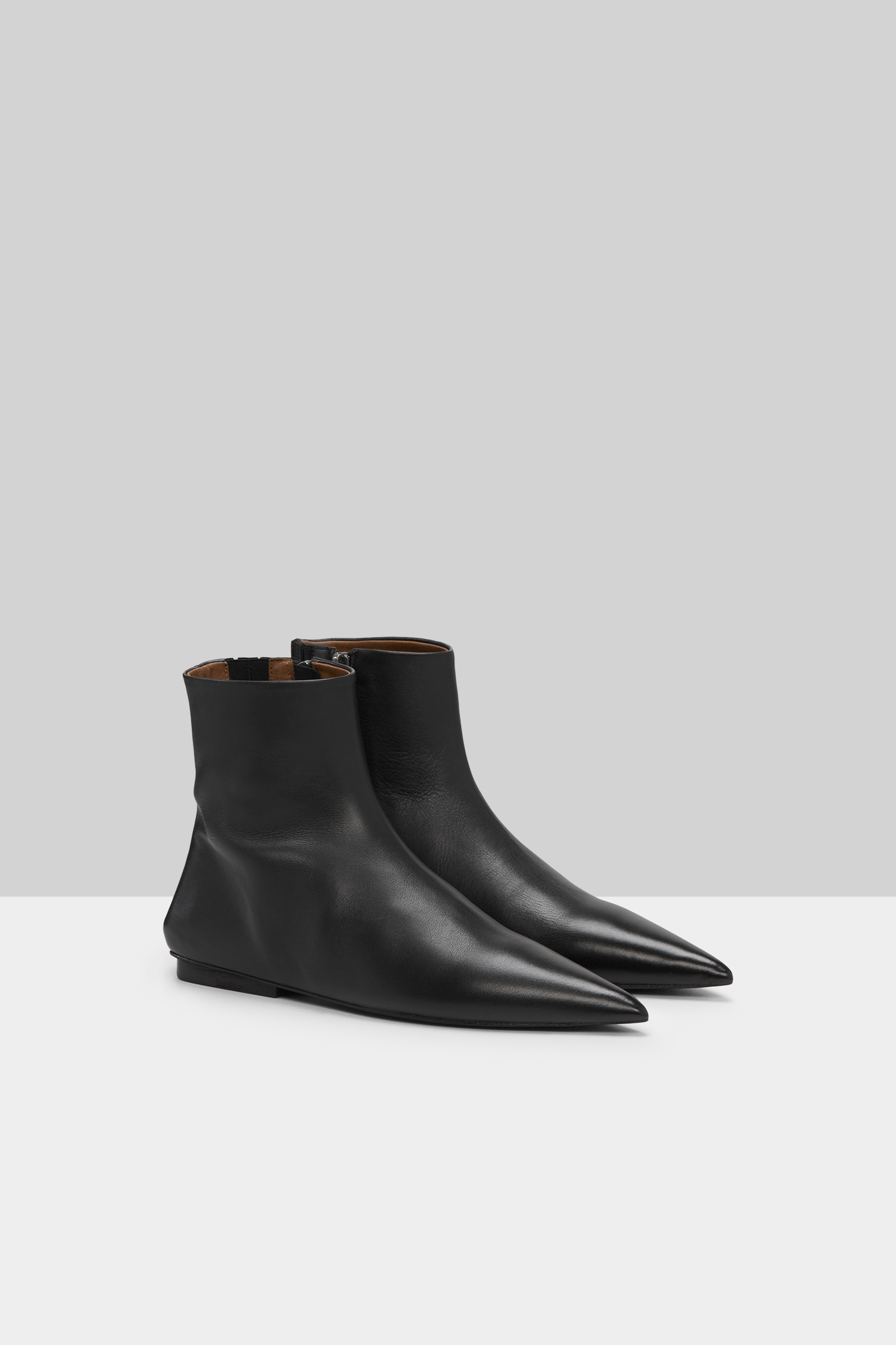 Ago Black Leather Ankle Boots