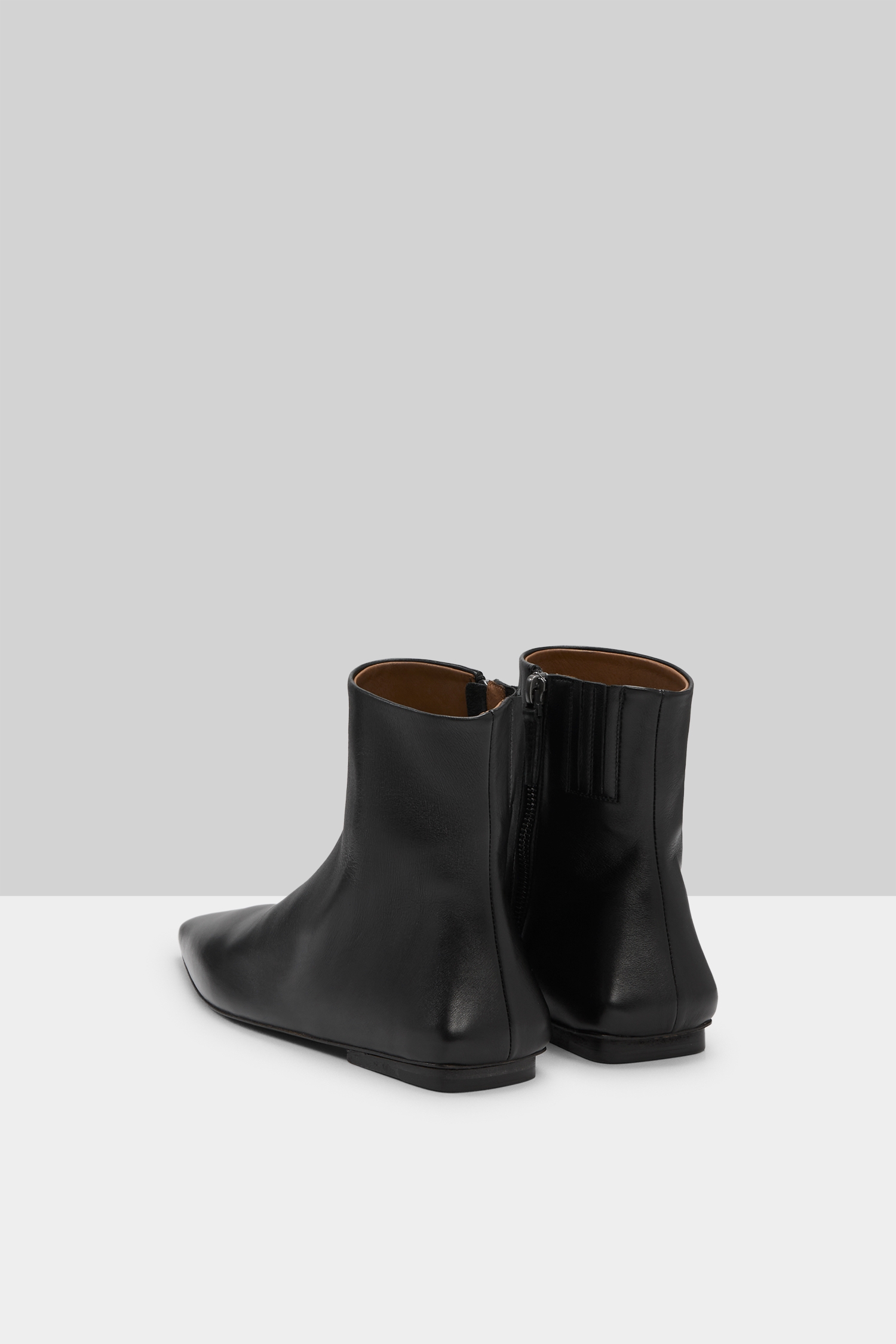 Ago Black Leather Ankle Boots