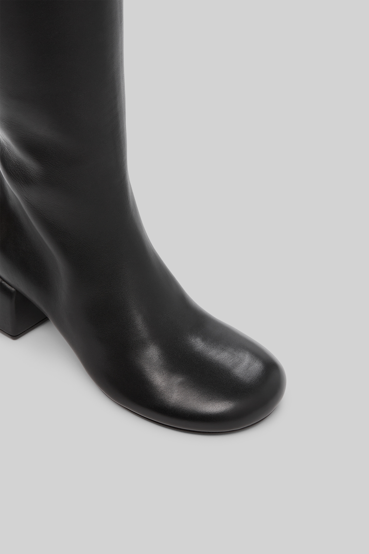 Basata Black Leather Knee High Boots
