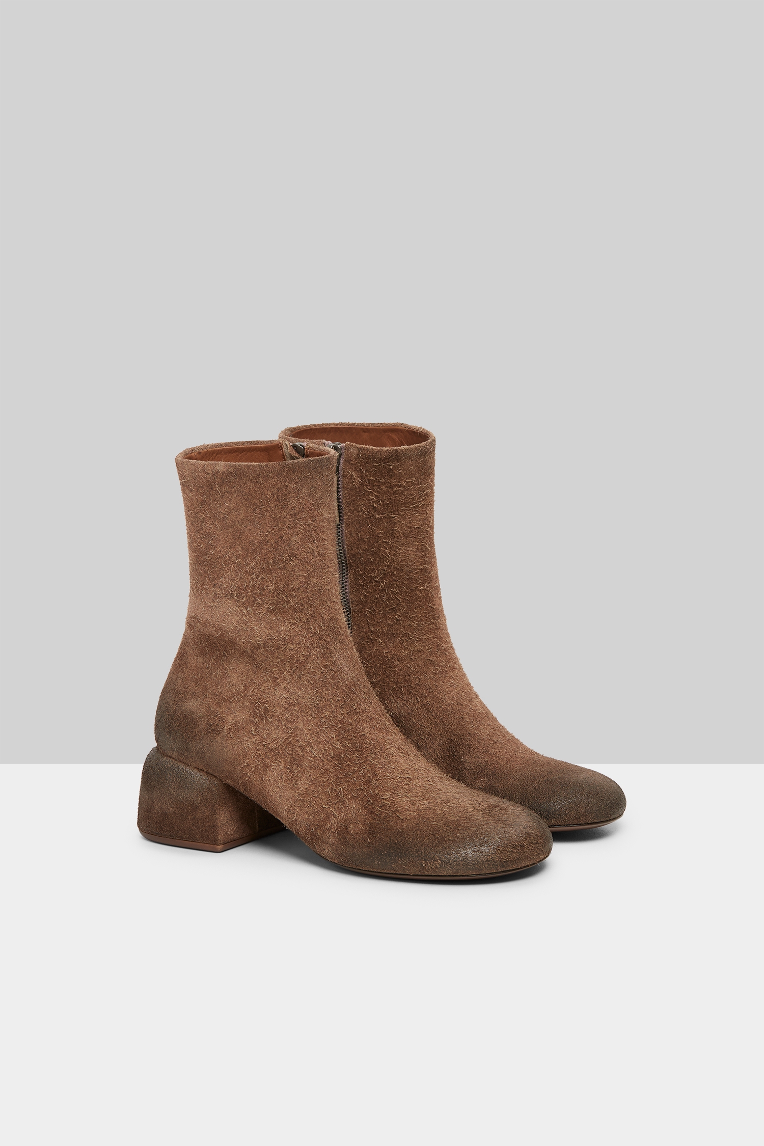 Basata Dark Brown Suede Ankle Boots
