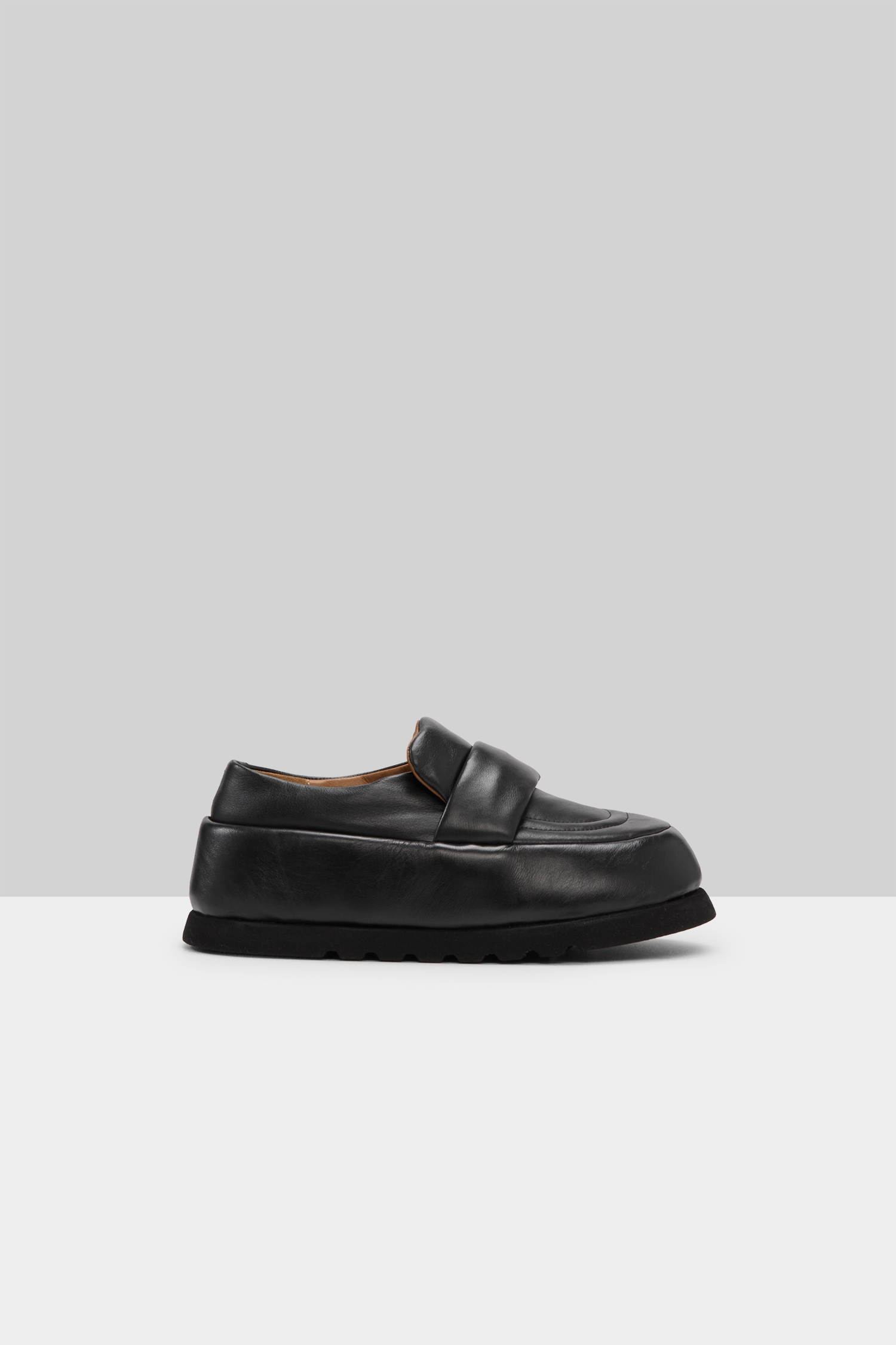 Bombo Black Leather Loafers