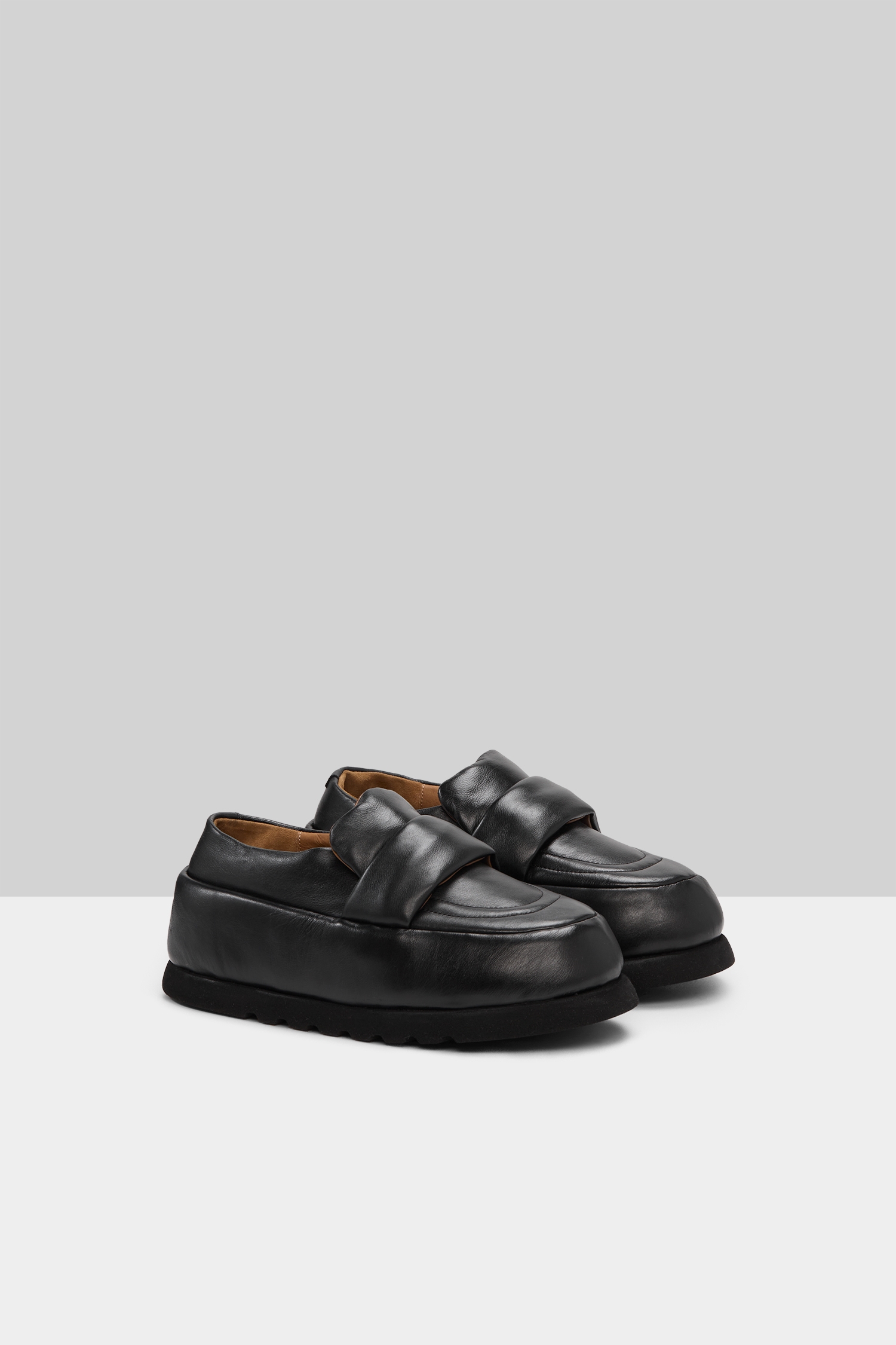 Bombo Black Leather Loafers