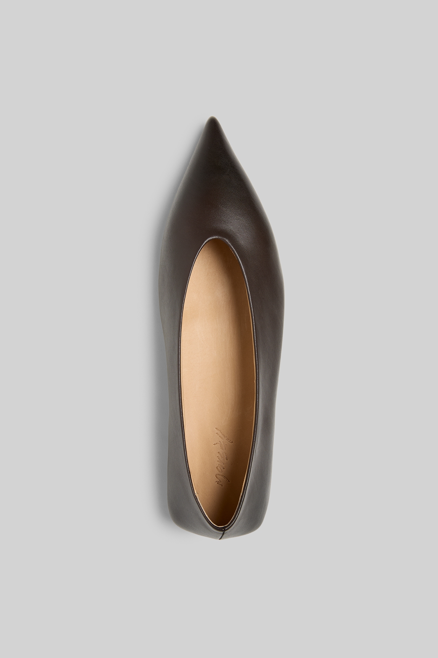 Ago Dark Brown Leather Ballerina Shoes
