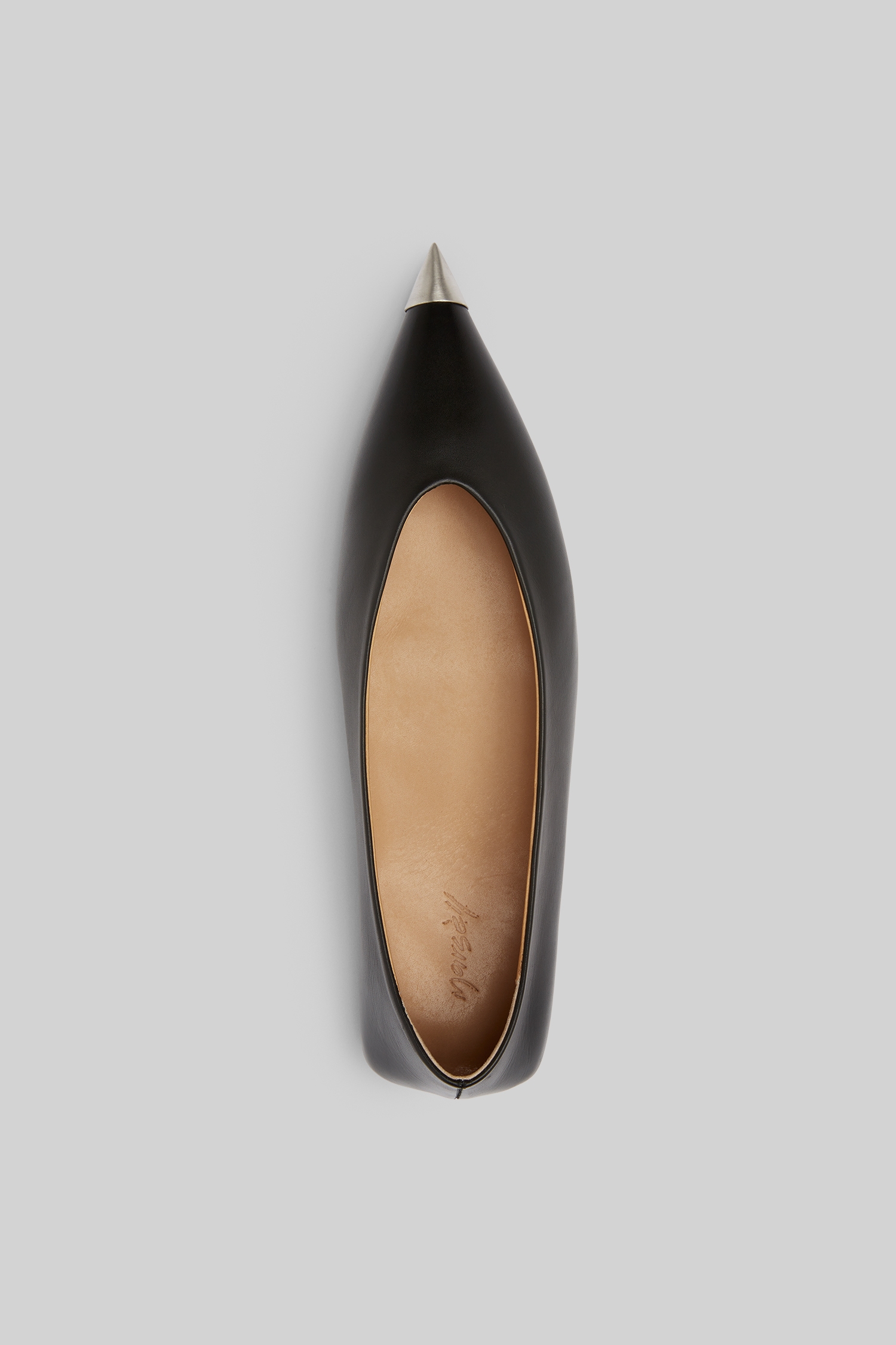 Ago Black Leather Ballerina Shoes