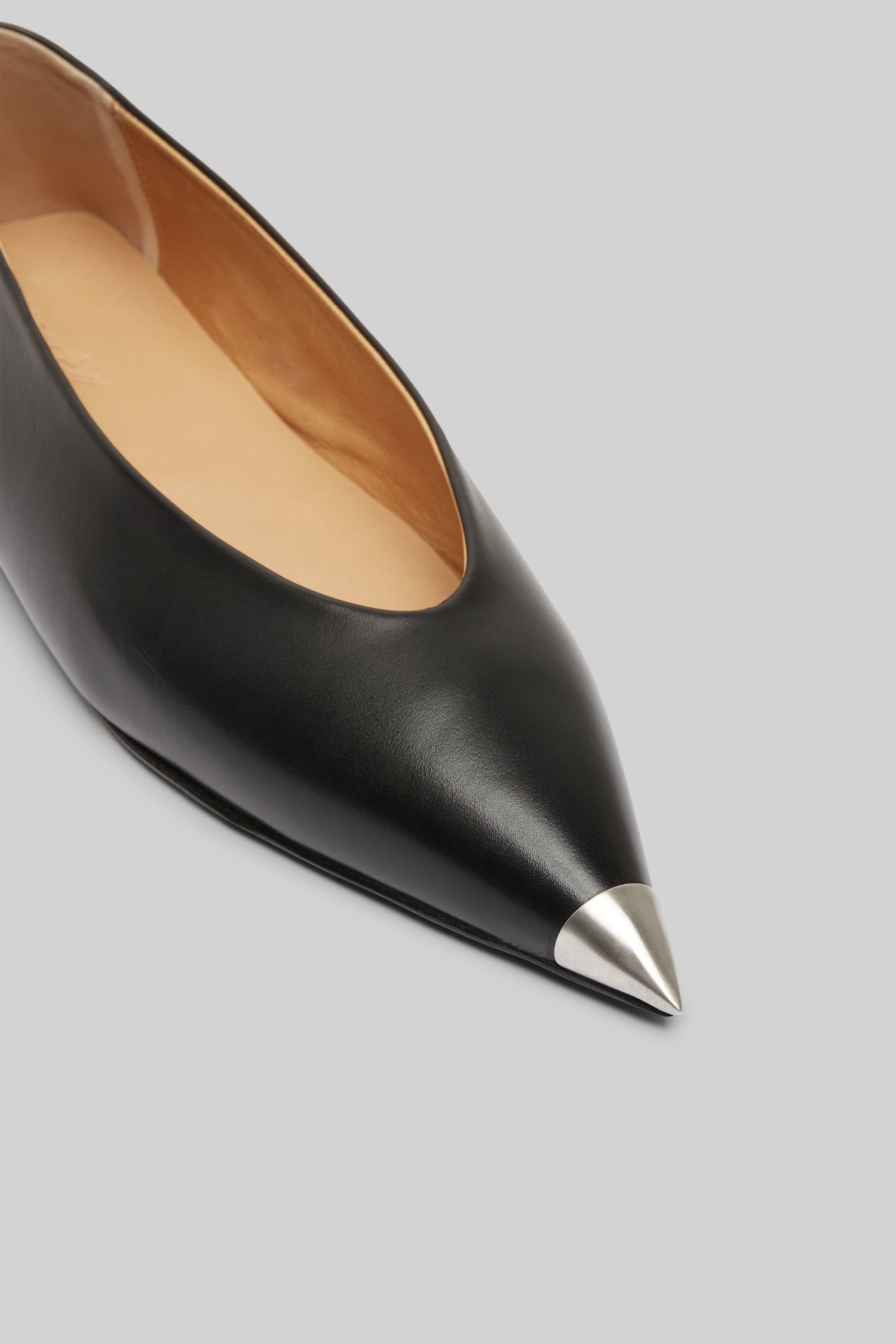 Ago Black Leather Ballerina Shoes