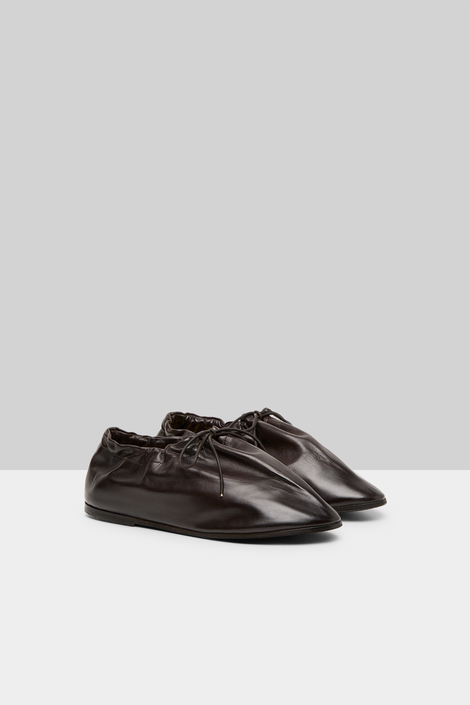 Coltellaccio Dark Brown Leather Ballerina Shoes