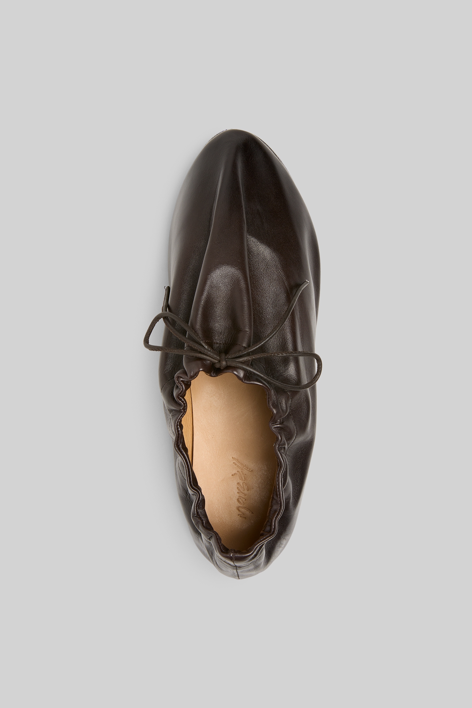 Coltellaccio Dark Brown Leather Ballerina Shoes