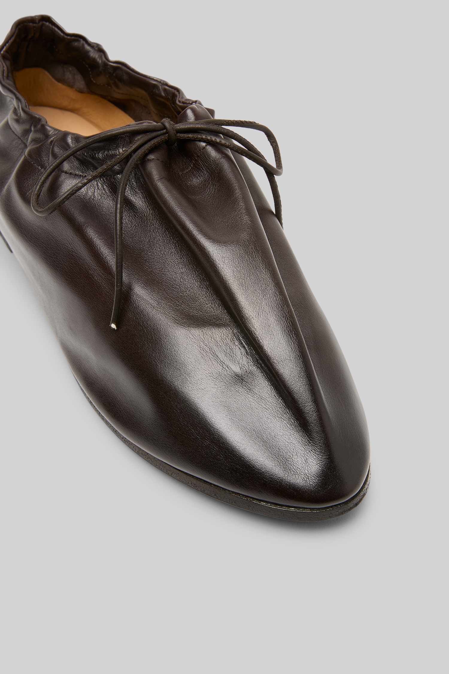 Coltellaccio Dark Brown Leather Ballerina Shoes