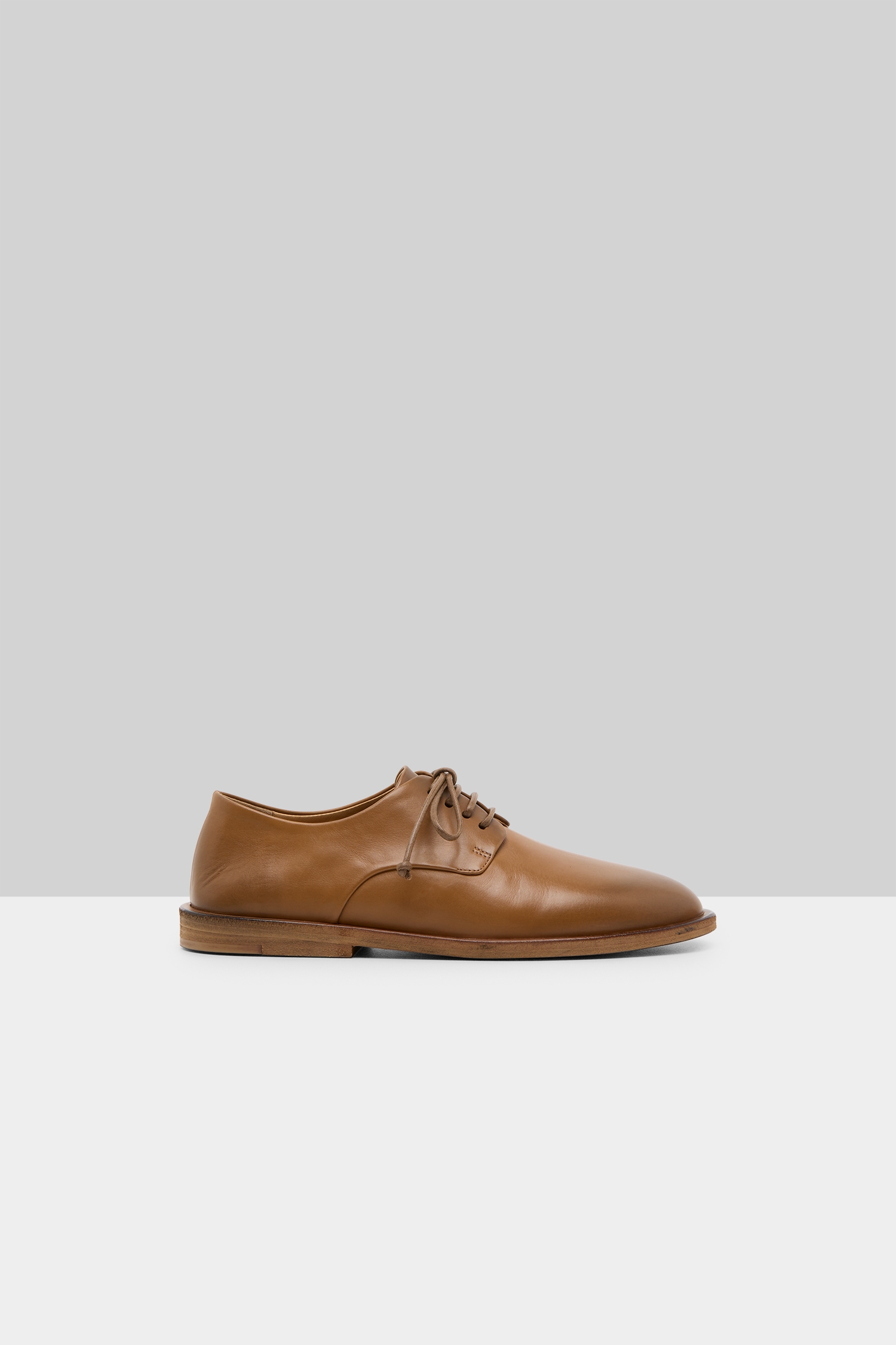 Mando Walnut Leather Derby Shoes