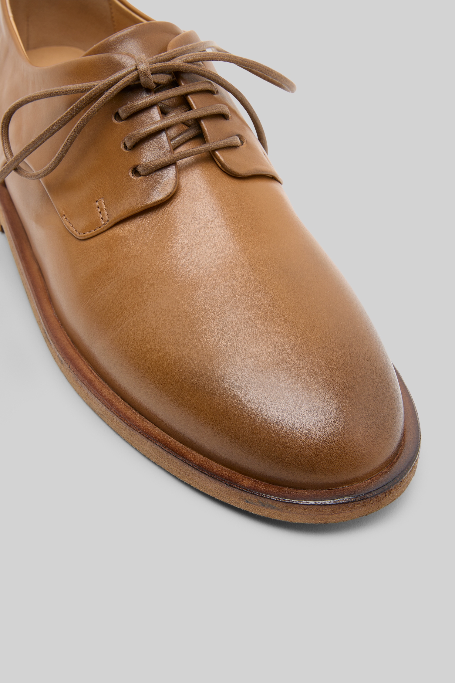 Mando Walnut Leather Derby Shoes