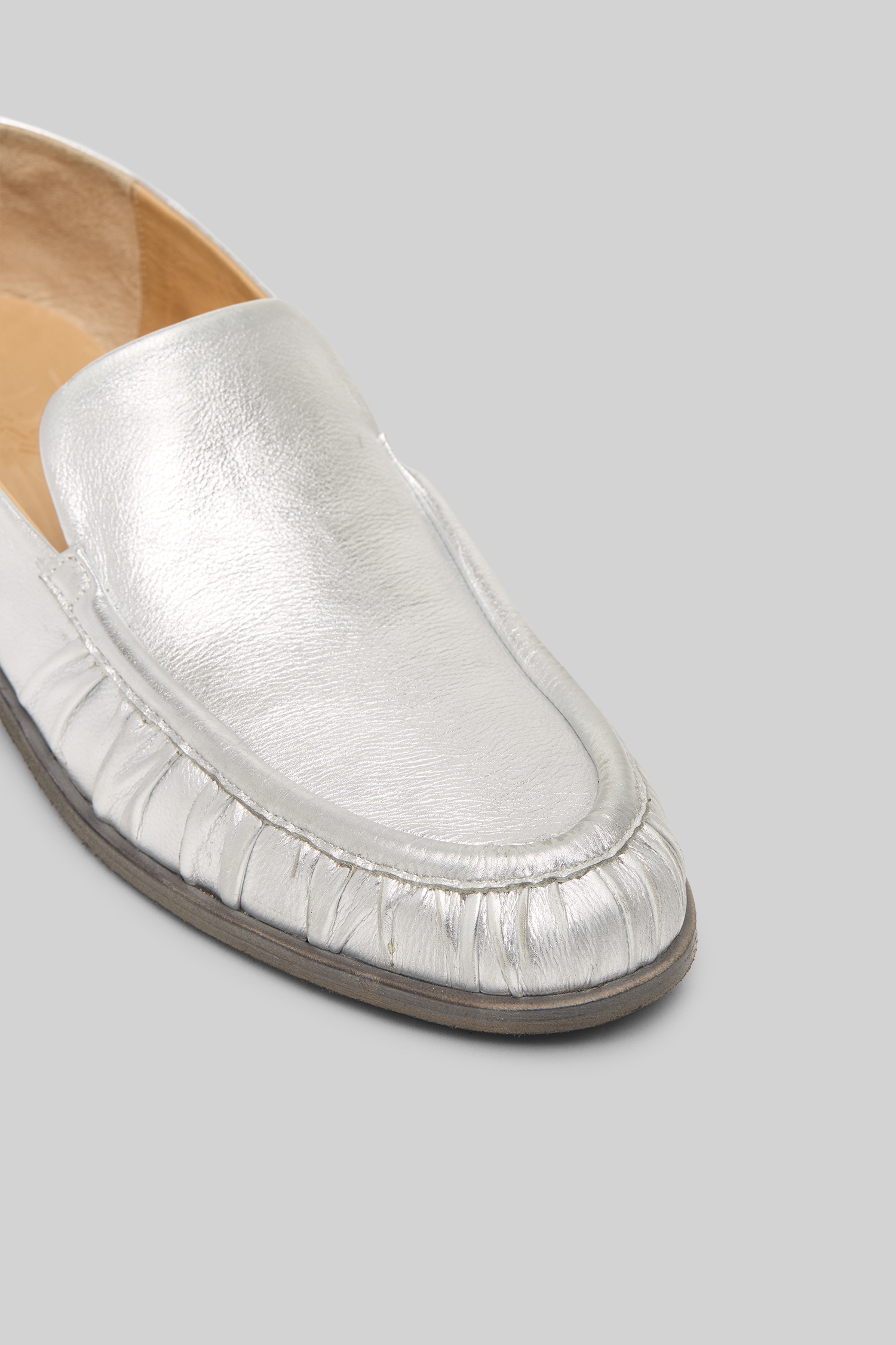Mocassino Silver Foil Leather Loafers