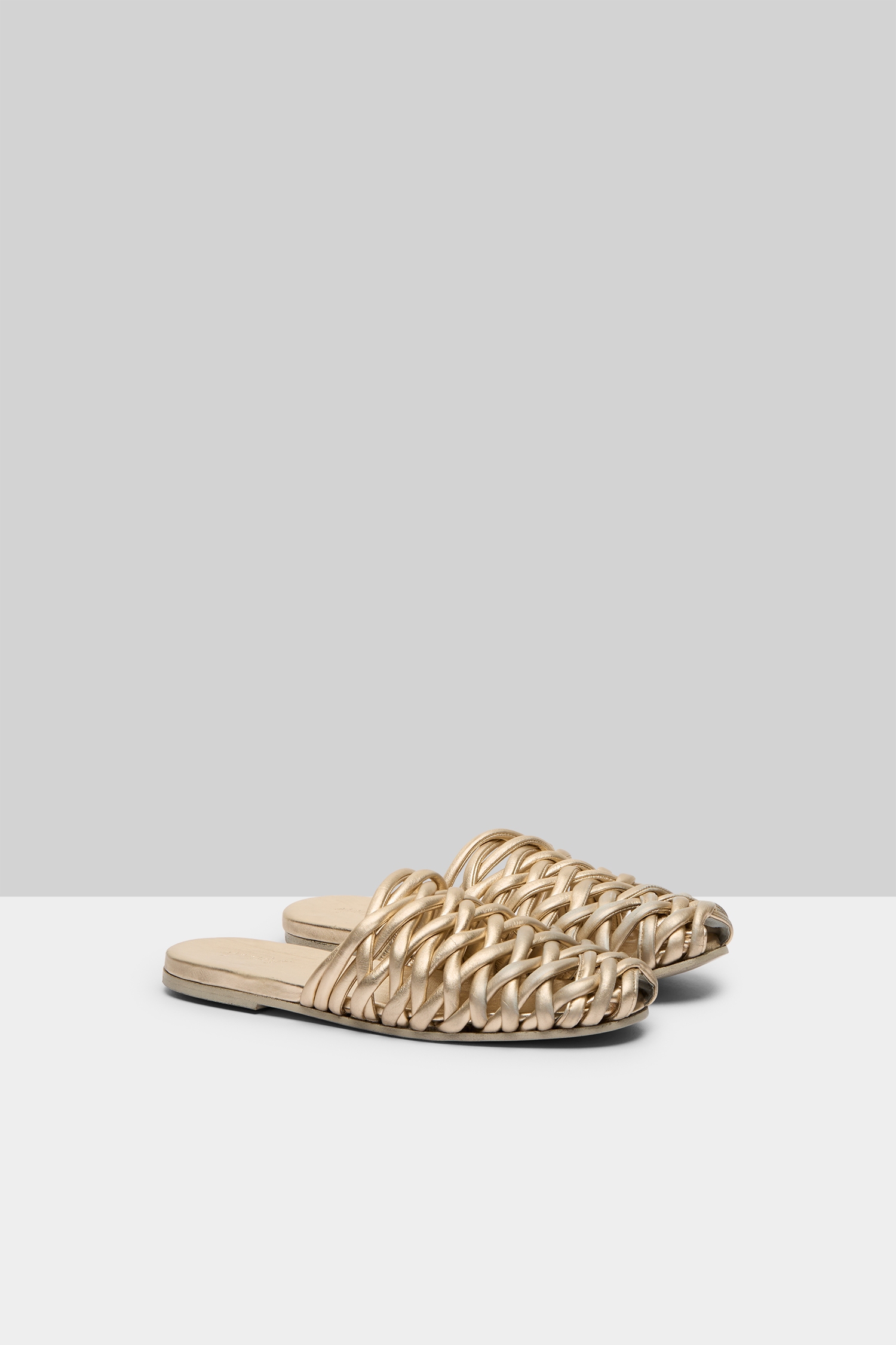 Steccoblocco Platinum Foil Leather Mule