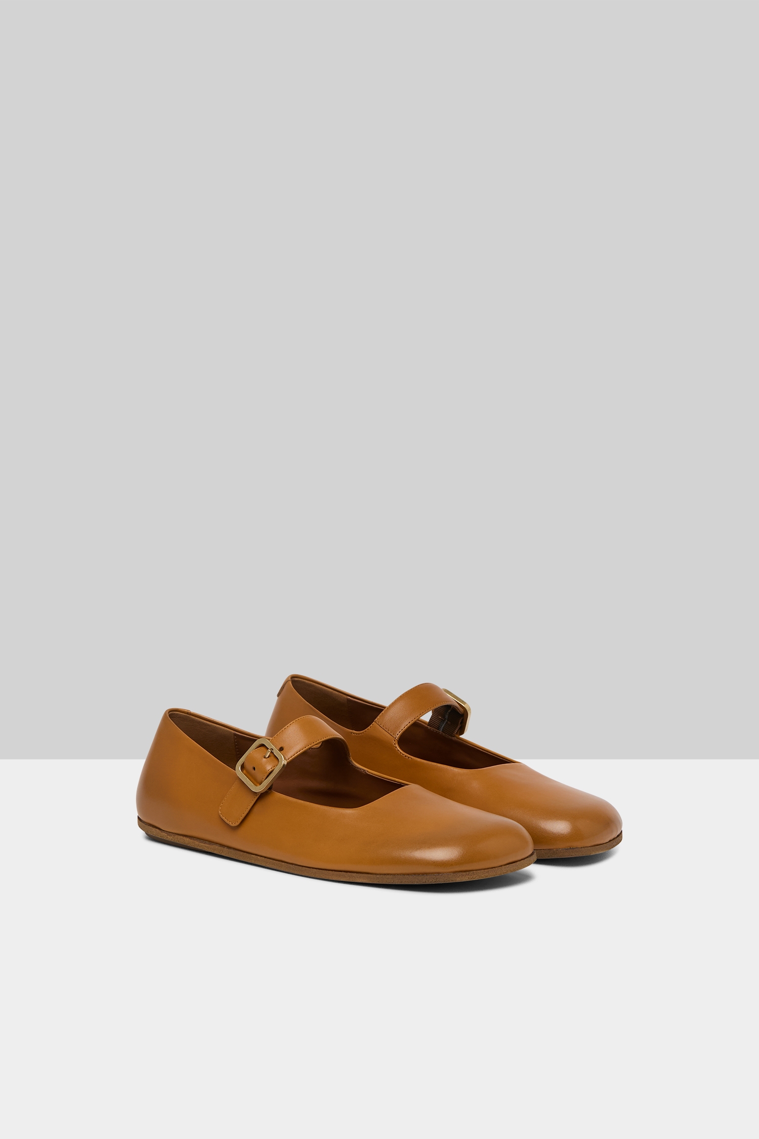 Appiedi Wood Leather Ballerina Shoes