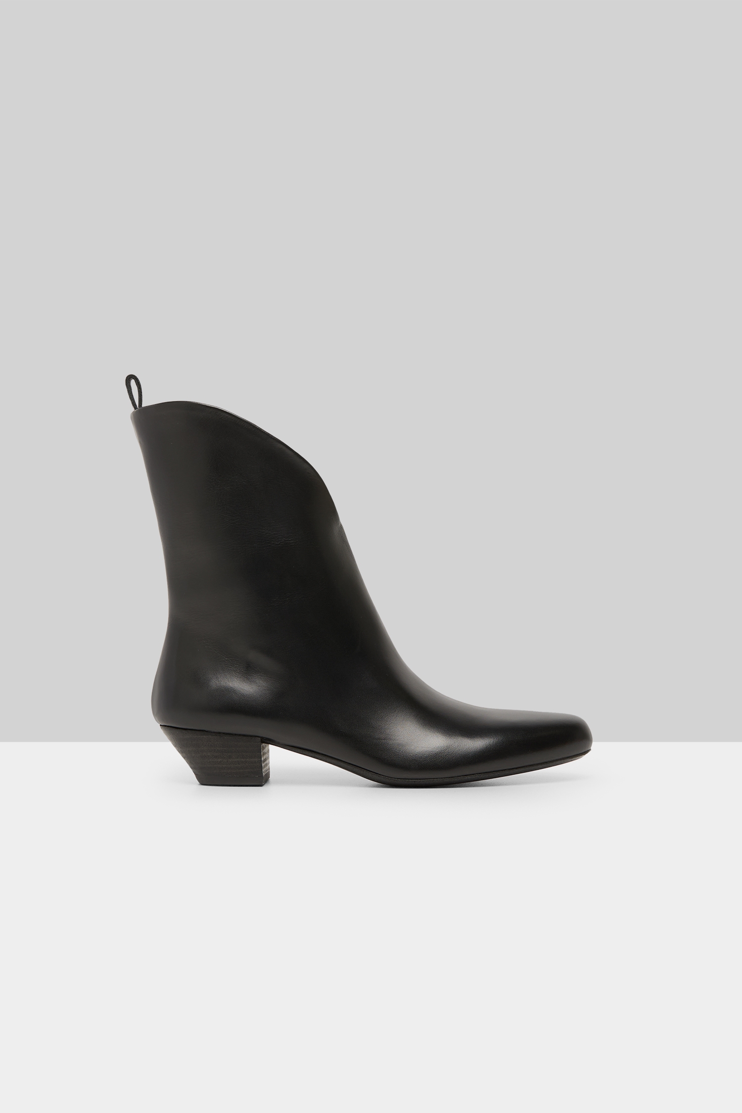 Goccio Black Leather Ankle Boots