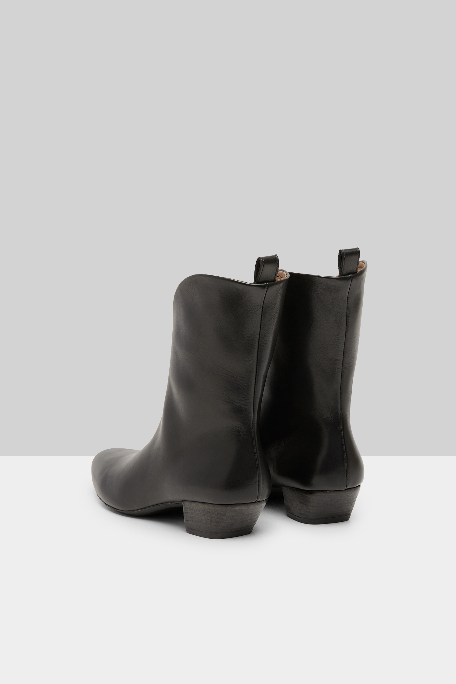 Goccio Black Leather Ankle Boots