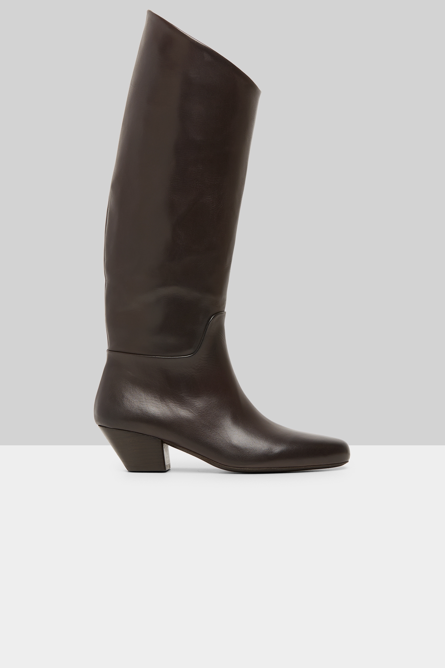 Goccio Dark Brown Leather Heeled Boots