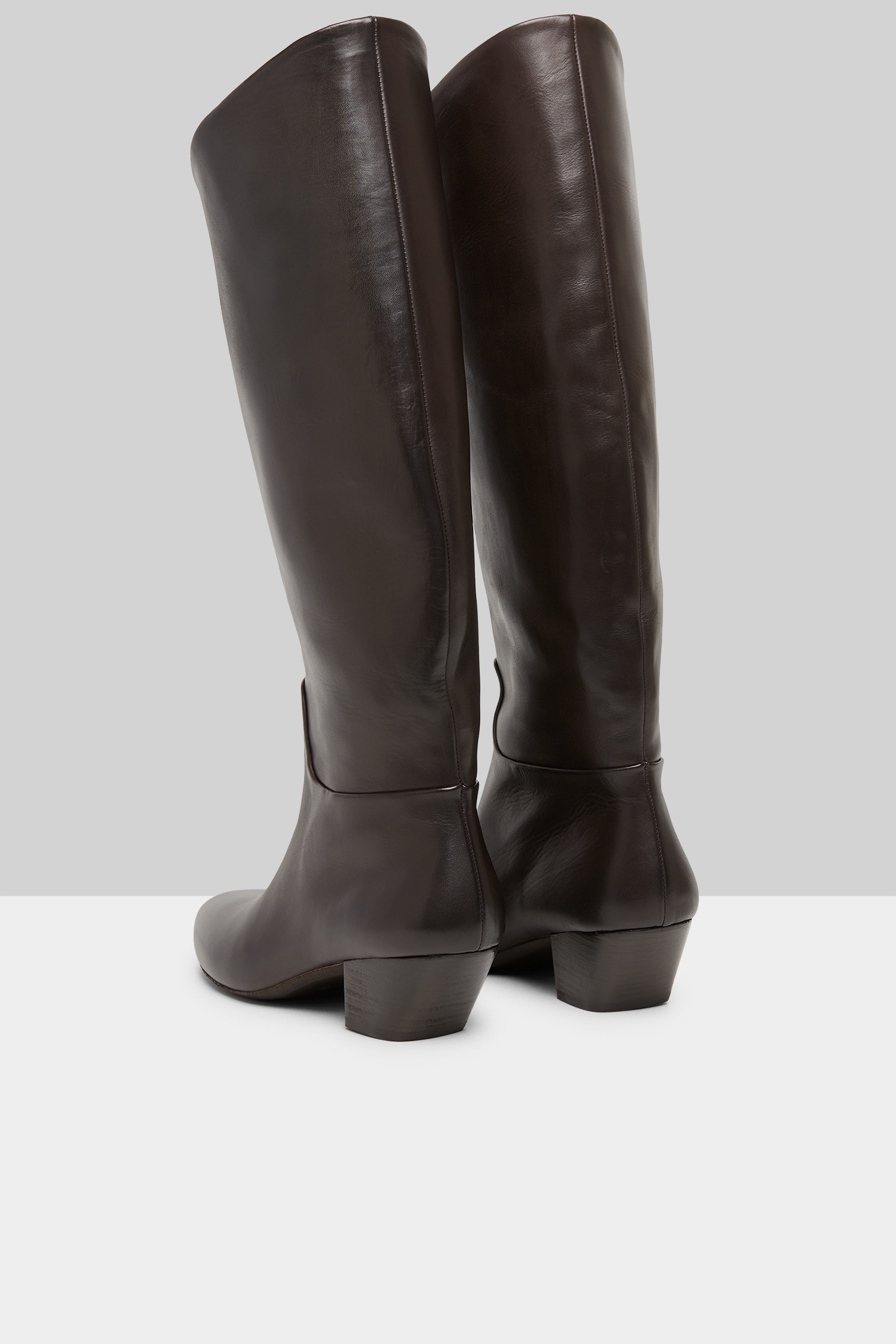 Goccio Dark Brown Leather Heeled Boots