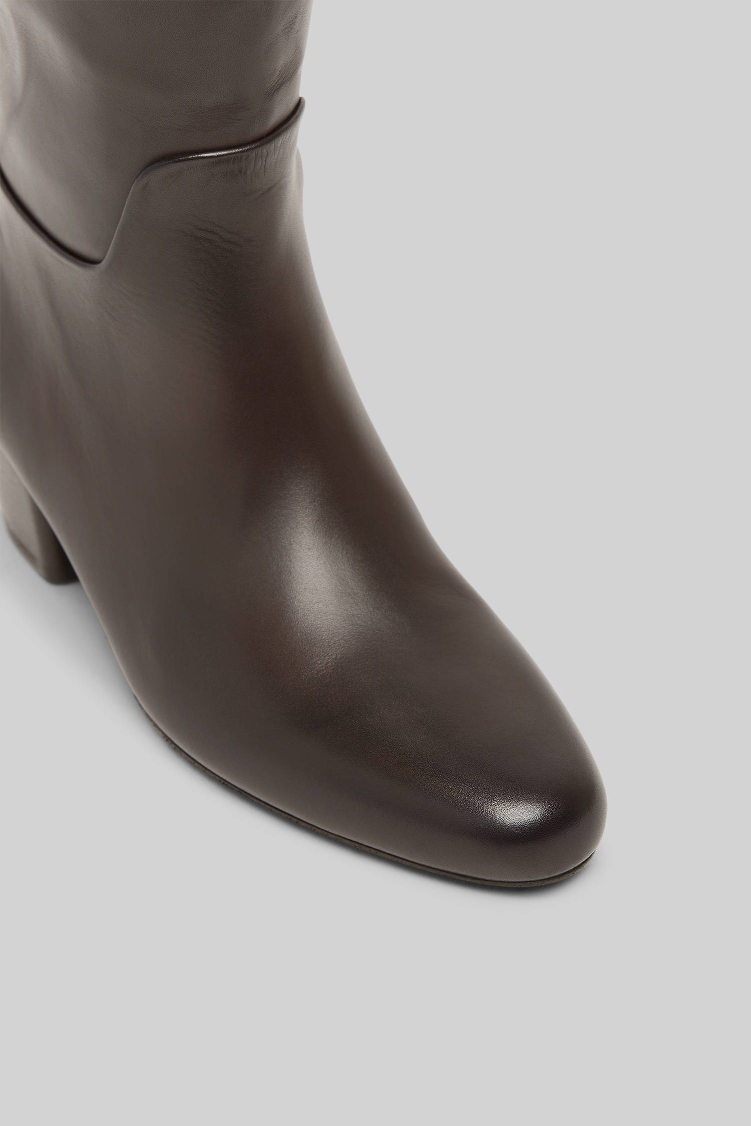 Goccio Dark Brown Leather Heeled Boots