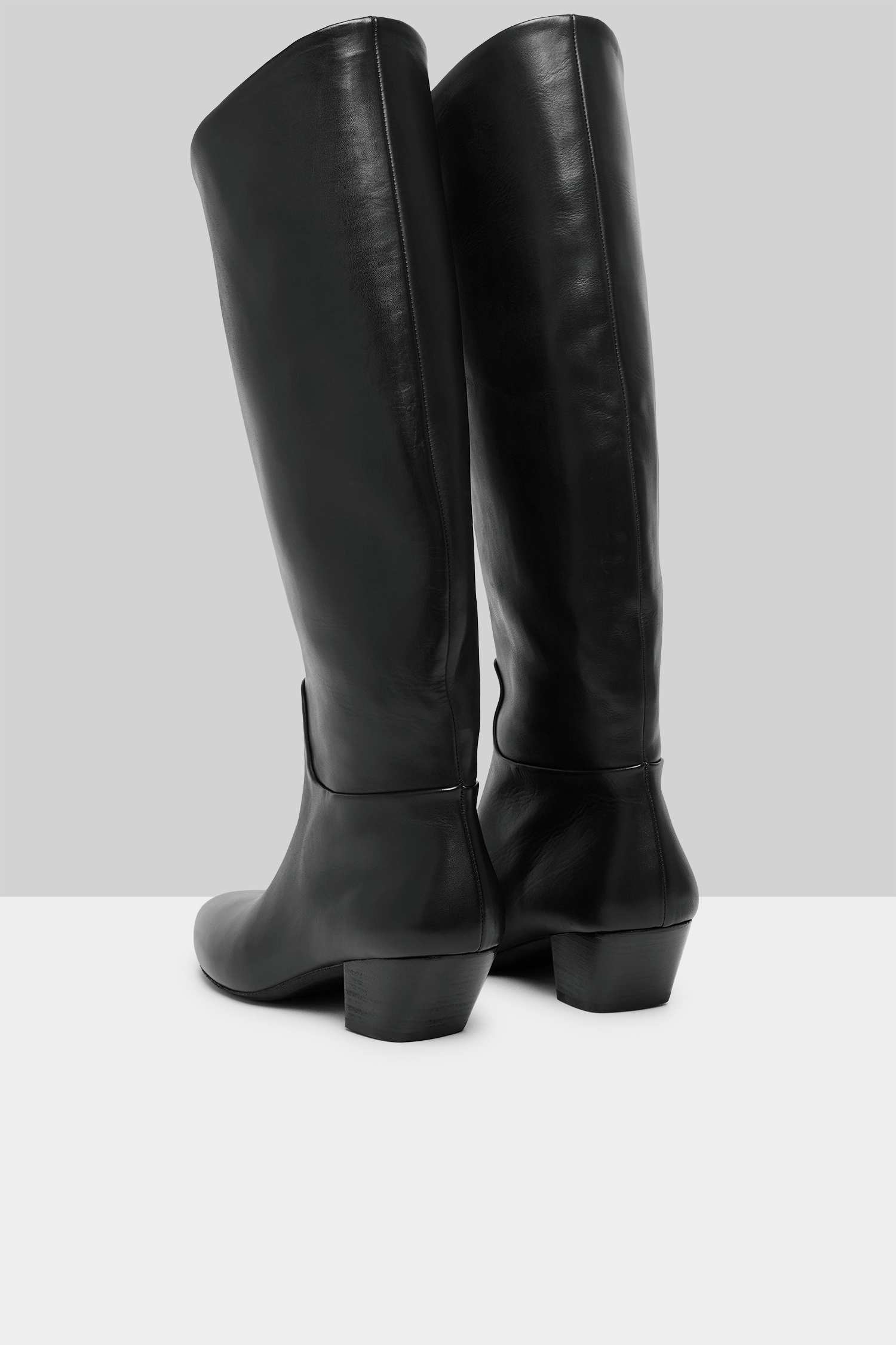 Goccio Black Leather Heeled Boots