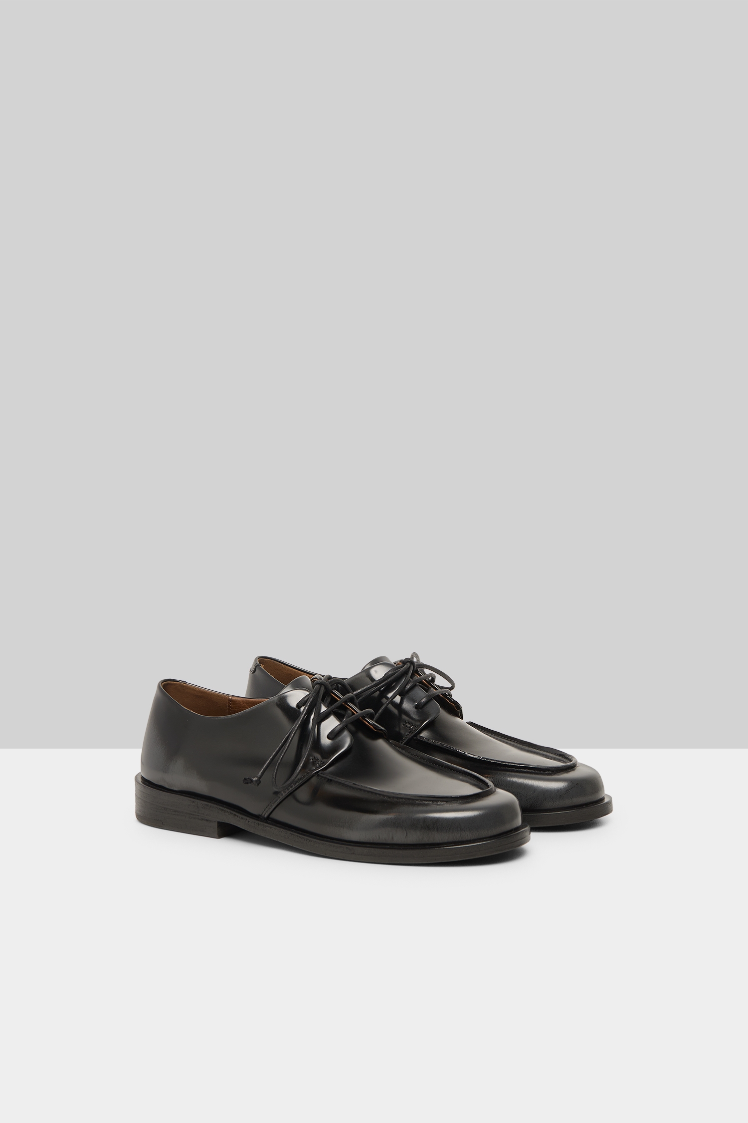 Mocasso Black-Lead Leather Derby Shoes
