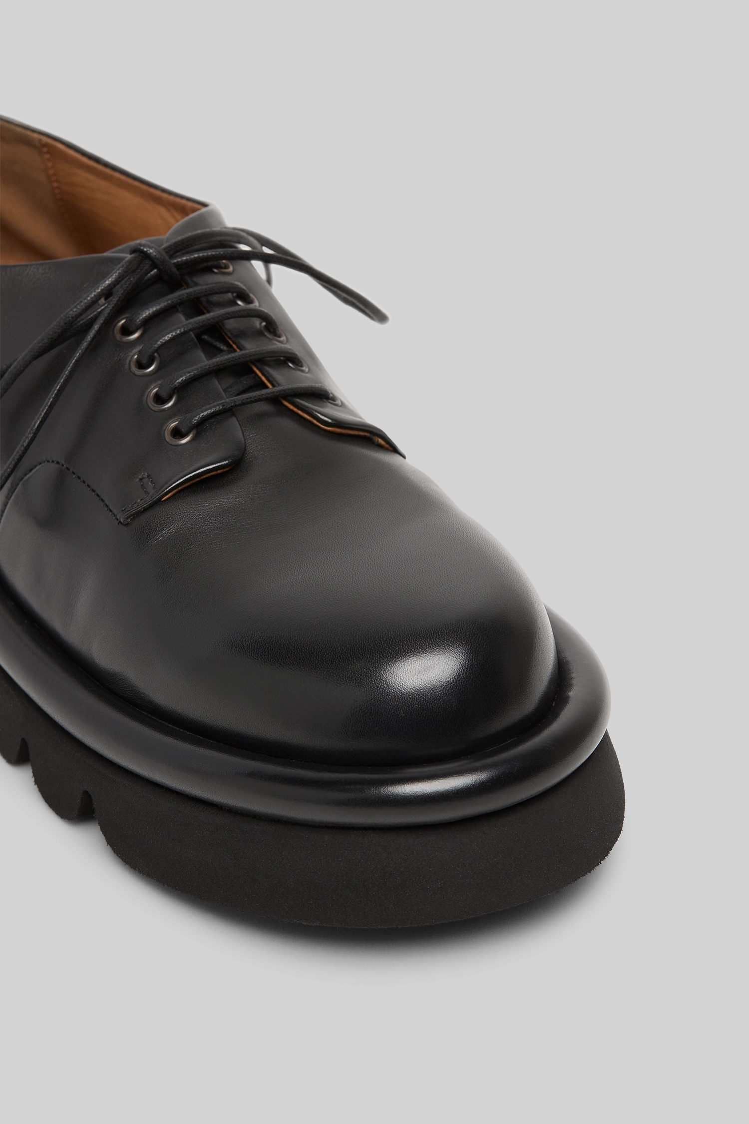 Tonde Black Leather Derby Shoes
